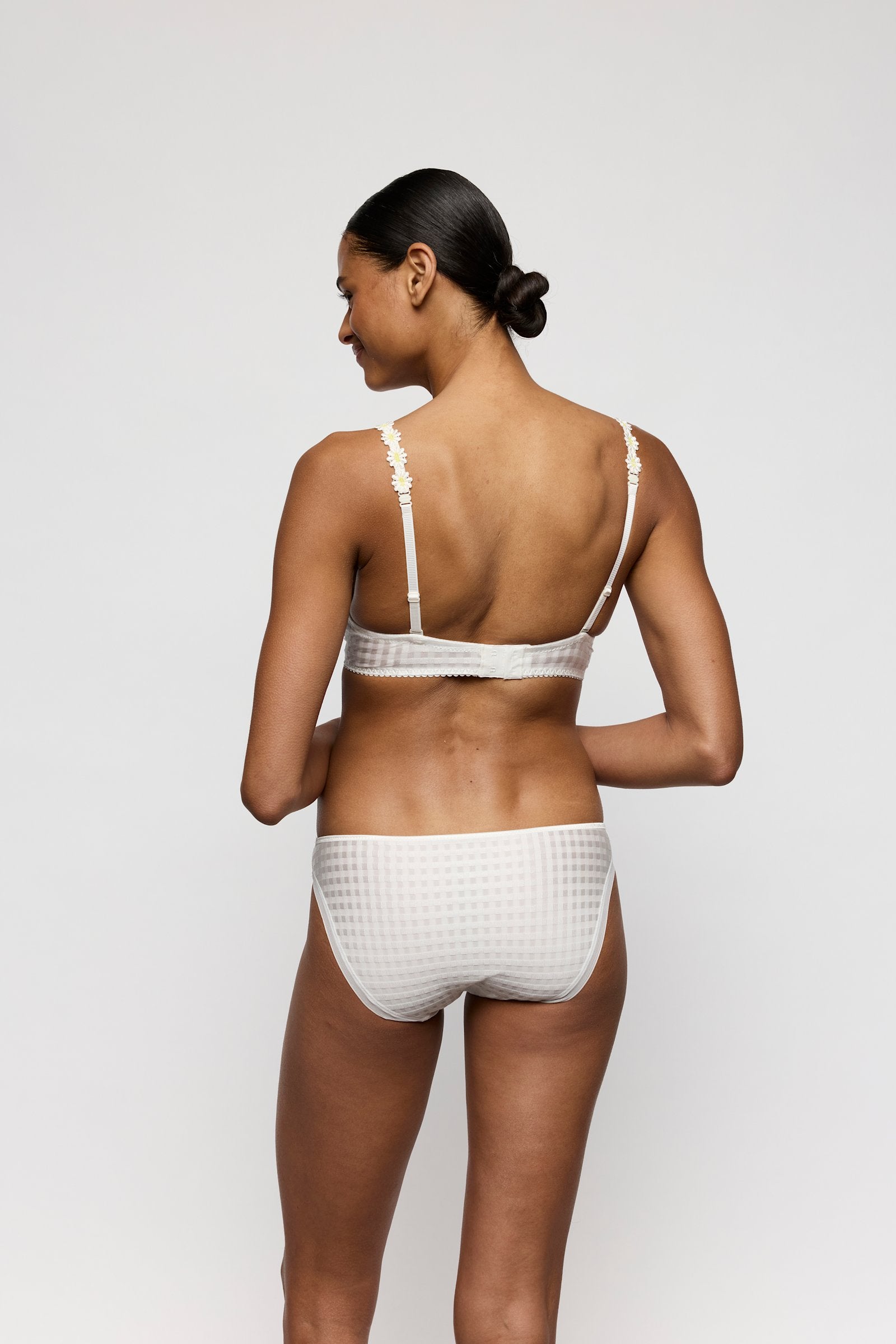 Marie Jo Avero Brief styled on model in Ivory Petal