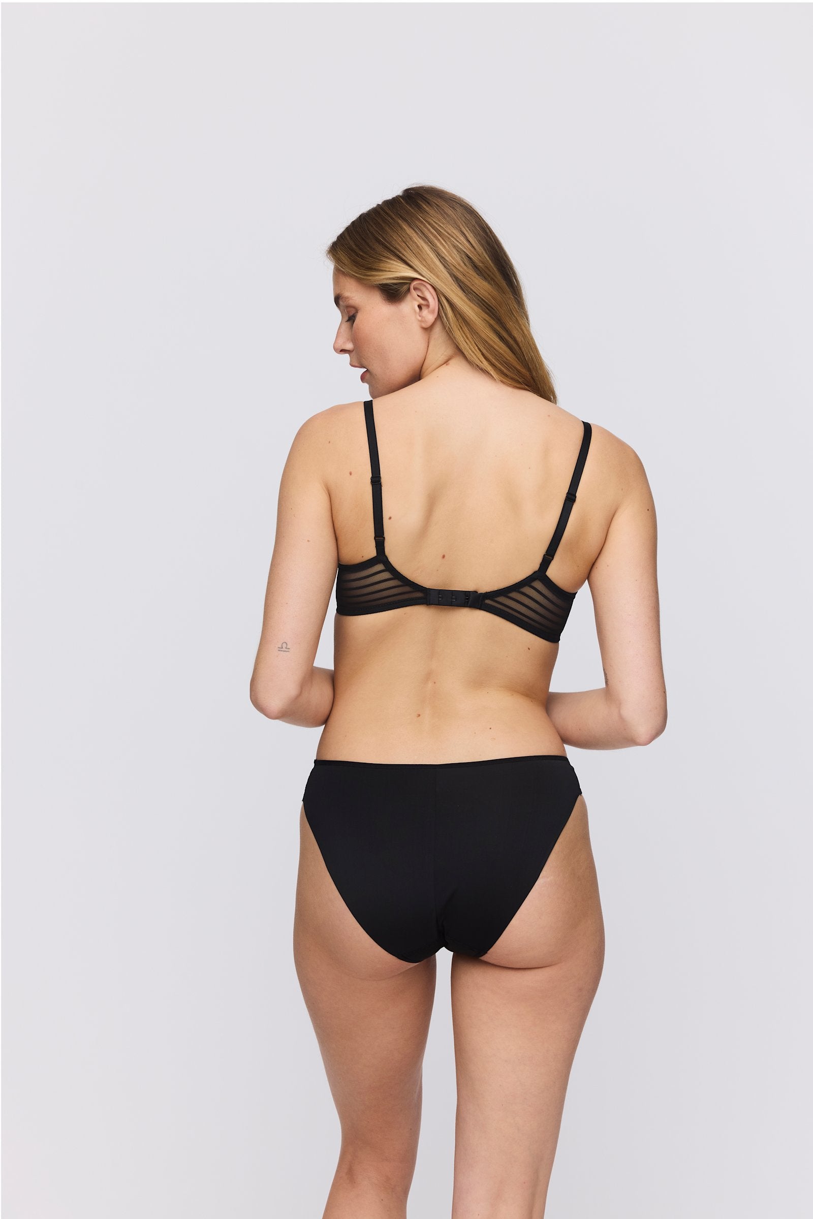 Marie Jo Basyl Padded Heartshape Bra styled on model in Black