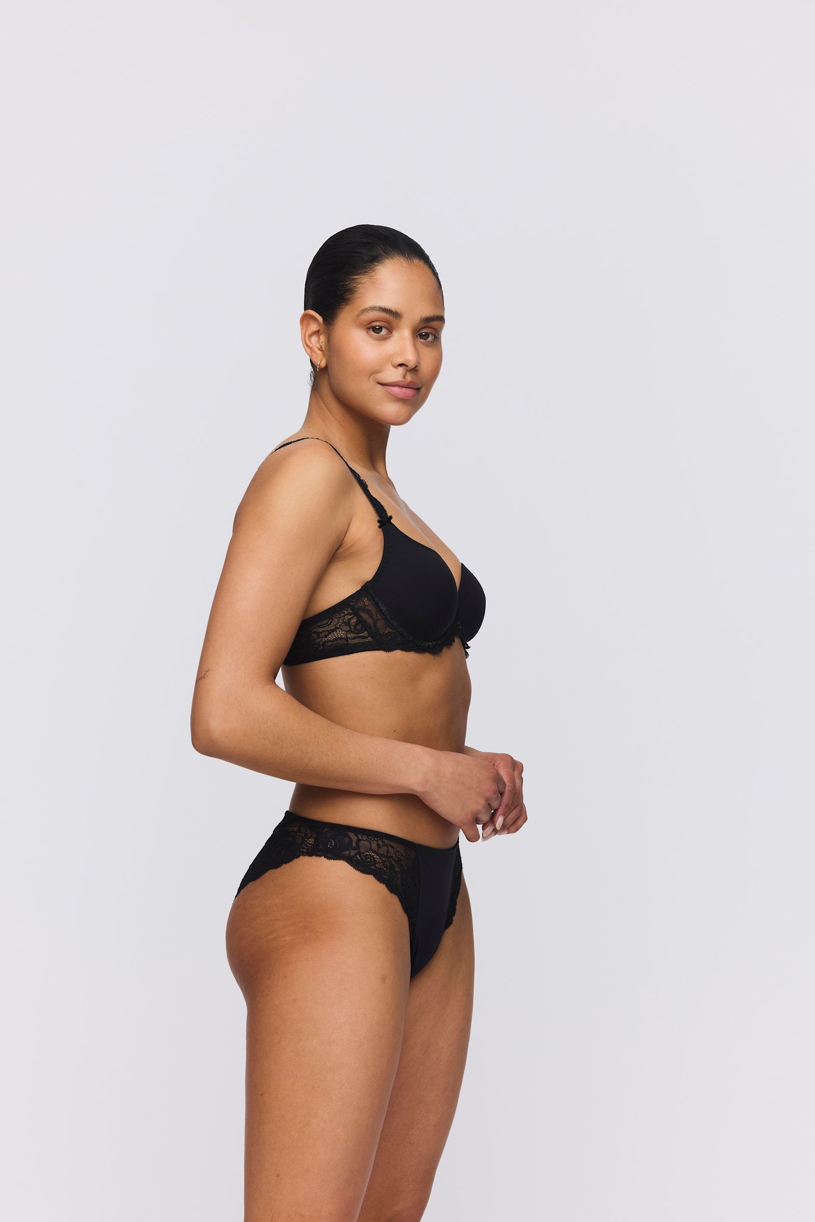 Marie Jo Cyrile Rio Brief styled on model in Black