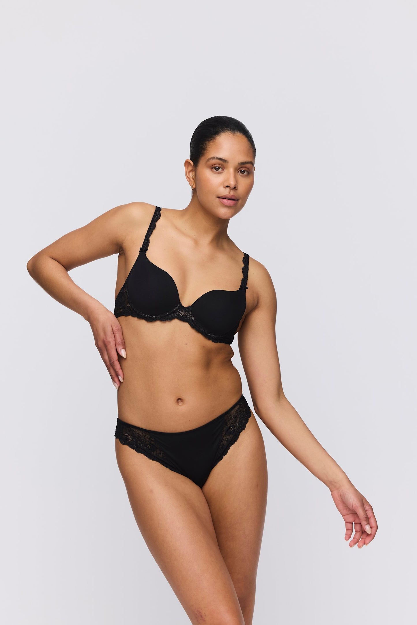Marie Jo Cyrile Rio Brief styled on model in Black