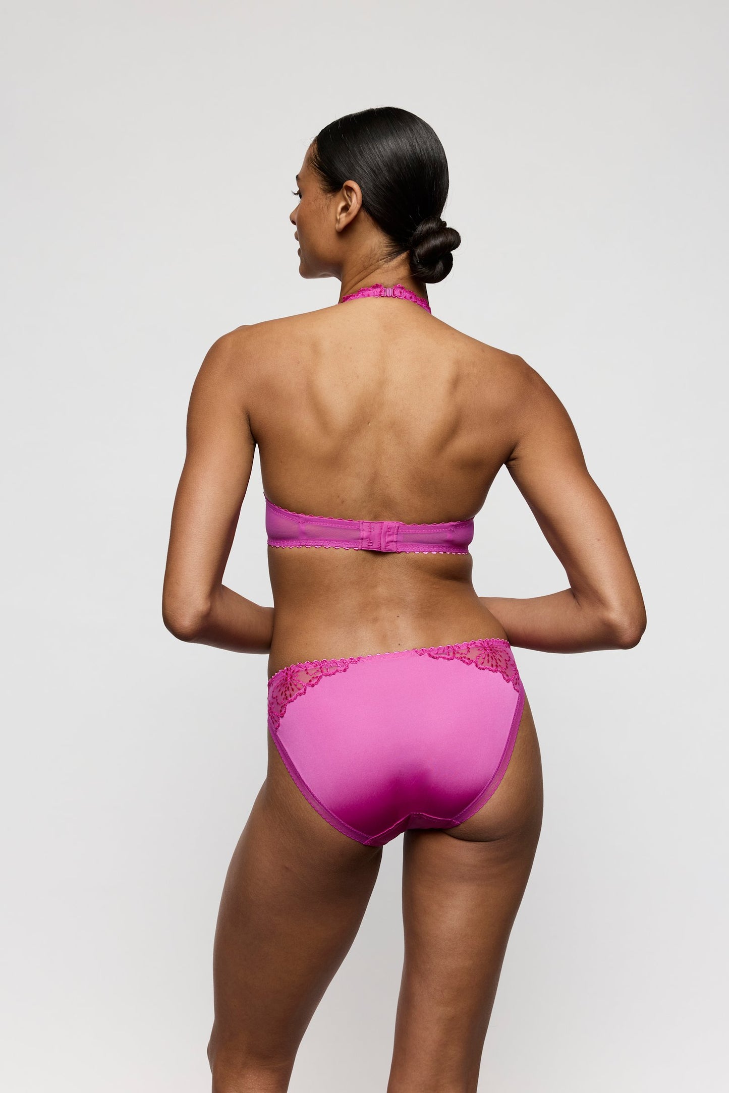 Marie Jo Jane Brief styled on model in Orchid Bliss