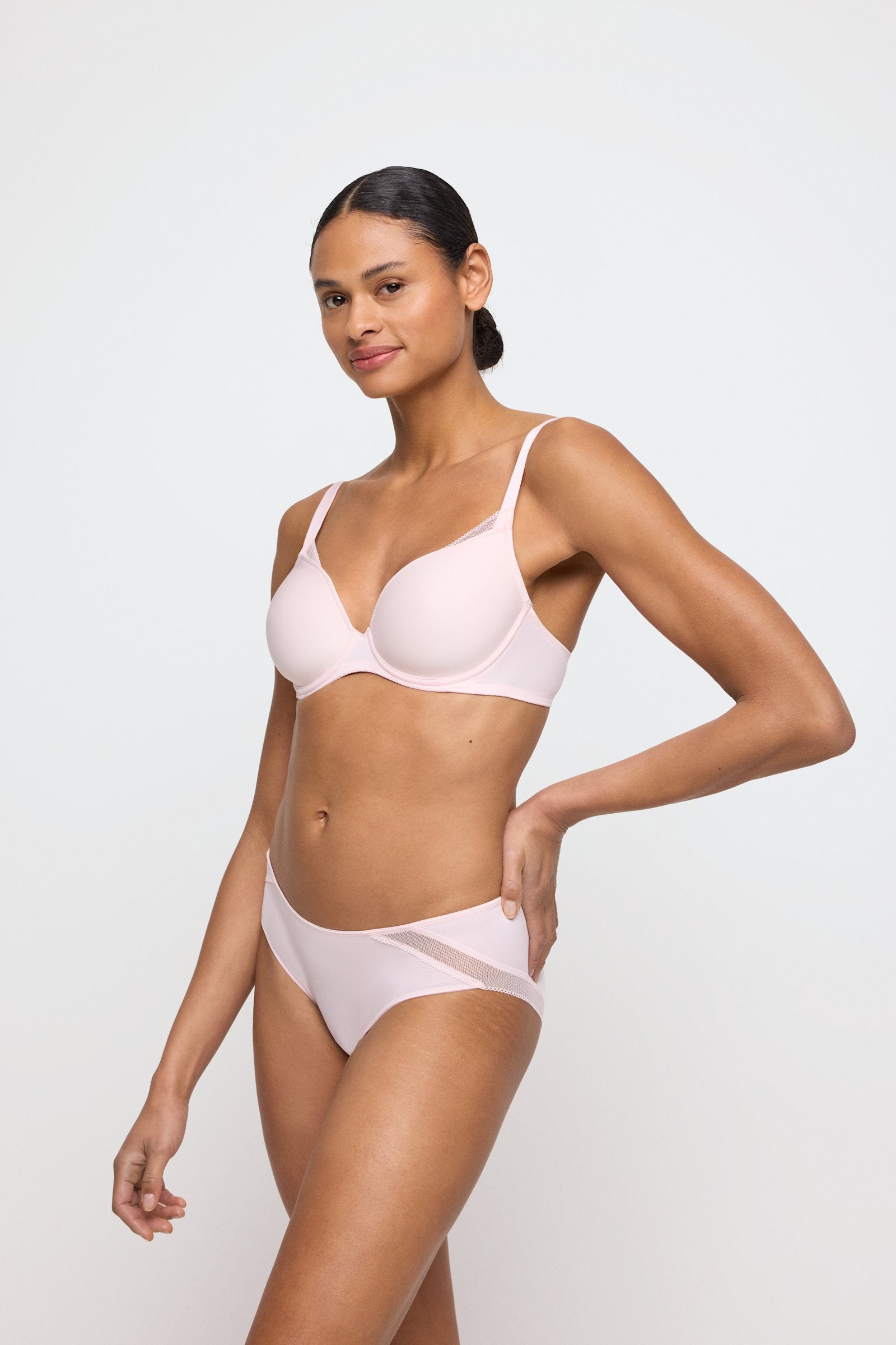 Marie Jo Milao Rio Brief styled on model in Pastel Pink