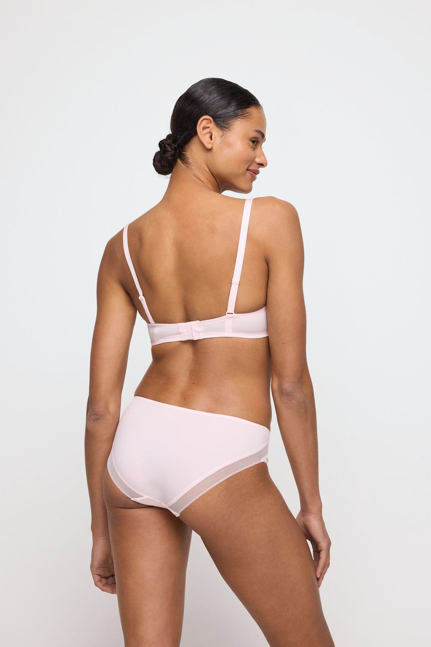Marie Jo Milao Rio Brief styled on model in Pastel Pink
