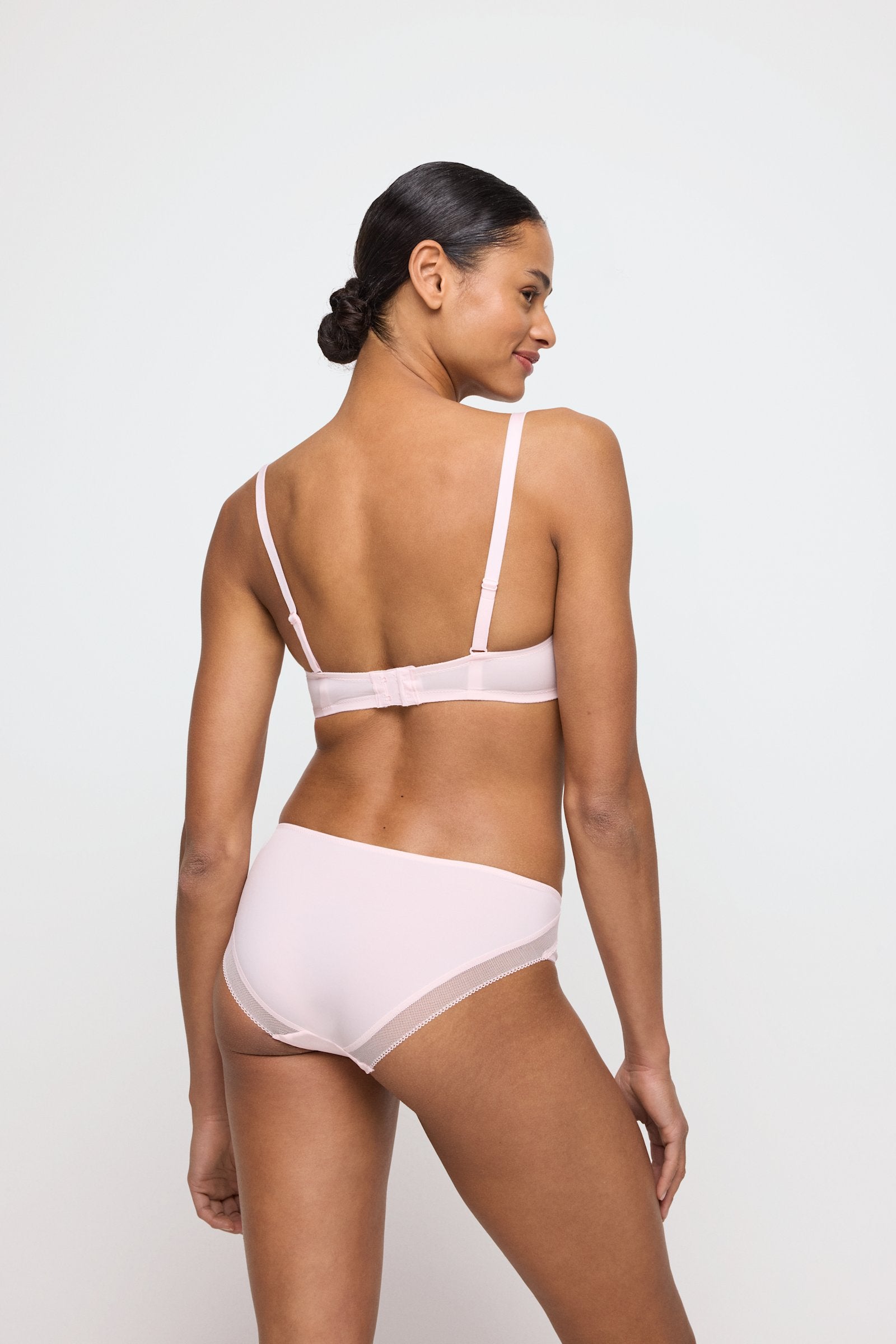 Marie Jo Milao Rio Brief styled on model in Pastel Pink