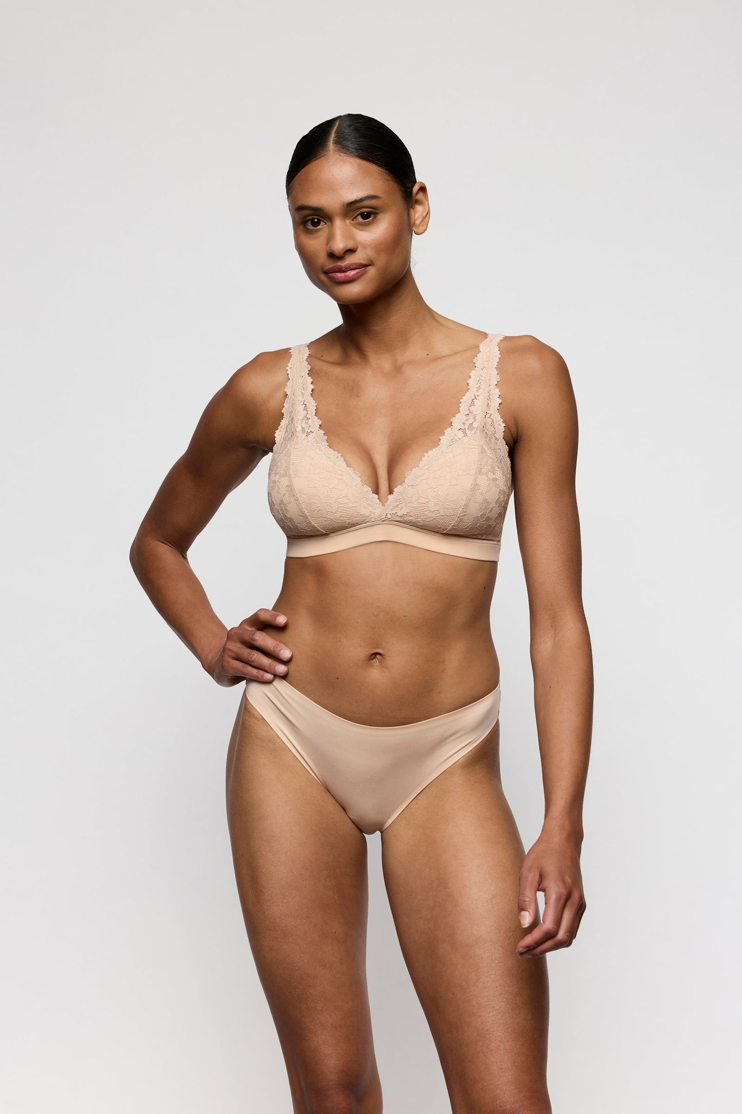 Marie Jo Soft Studio Rio Brief styled on model in Caffé Latte