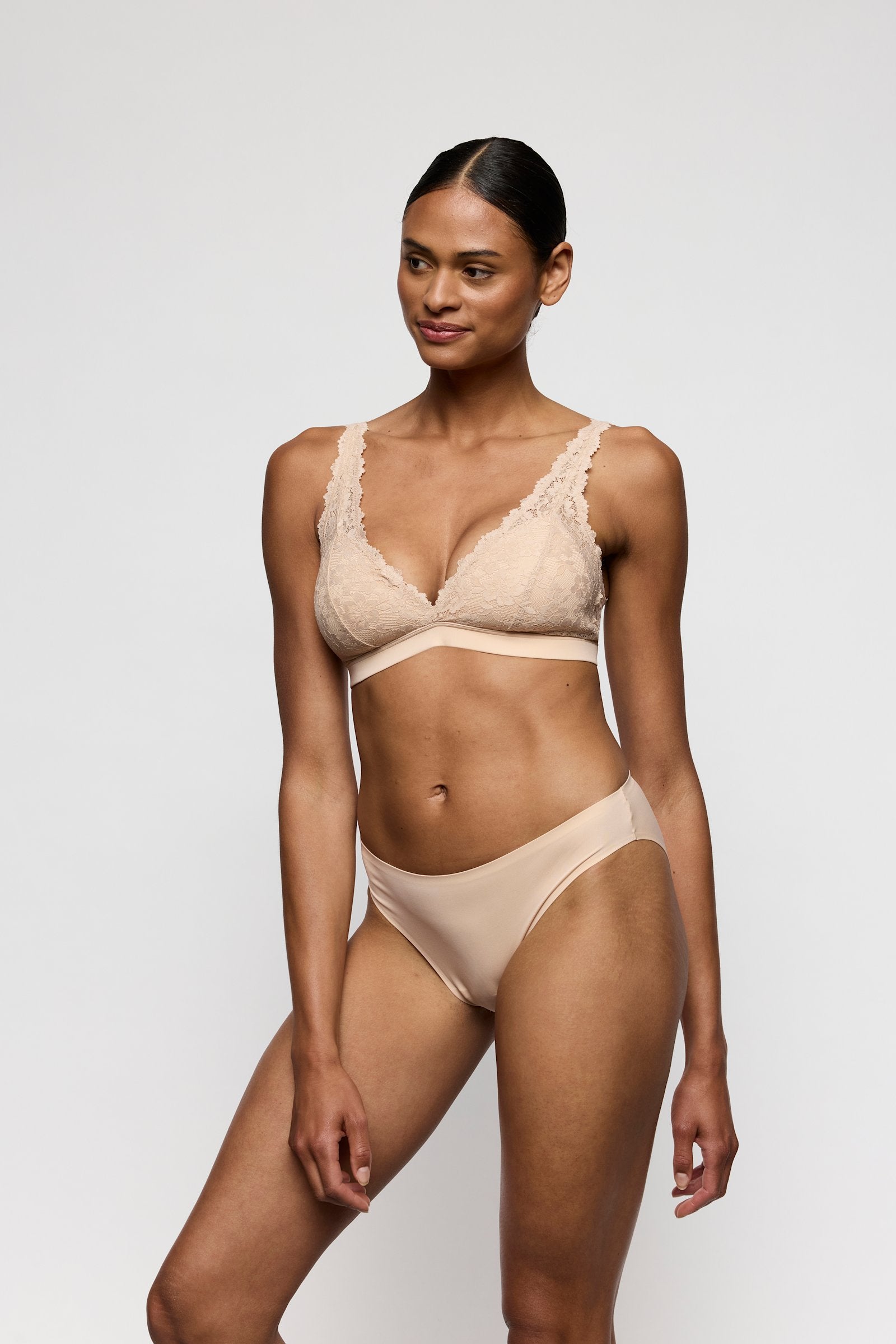Marie Jo Soft Studio Rio Brief styled on model in Caffé Latte
