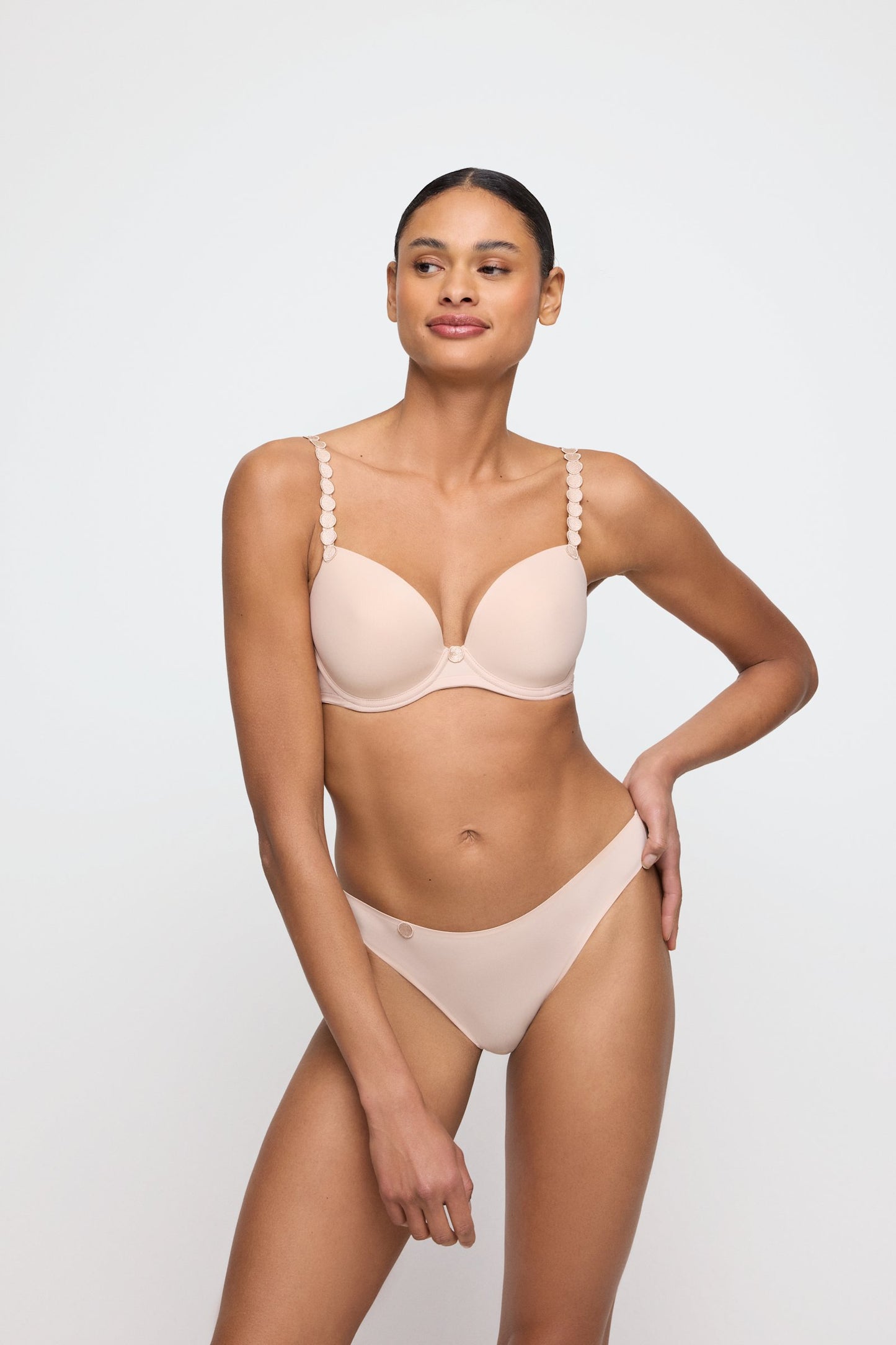 Marie Jo Tom Brief styled on model in Caffé Latte