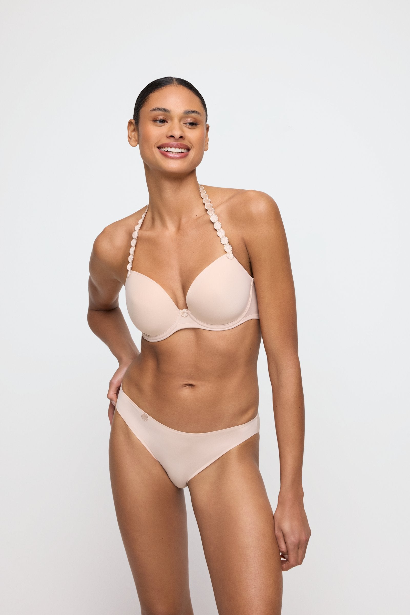 Marie Jo Tom Brief styled on model in Caffé Latte