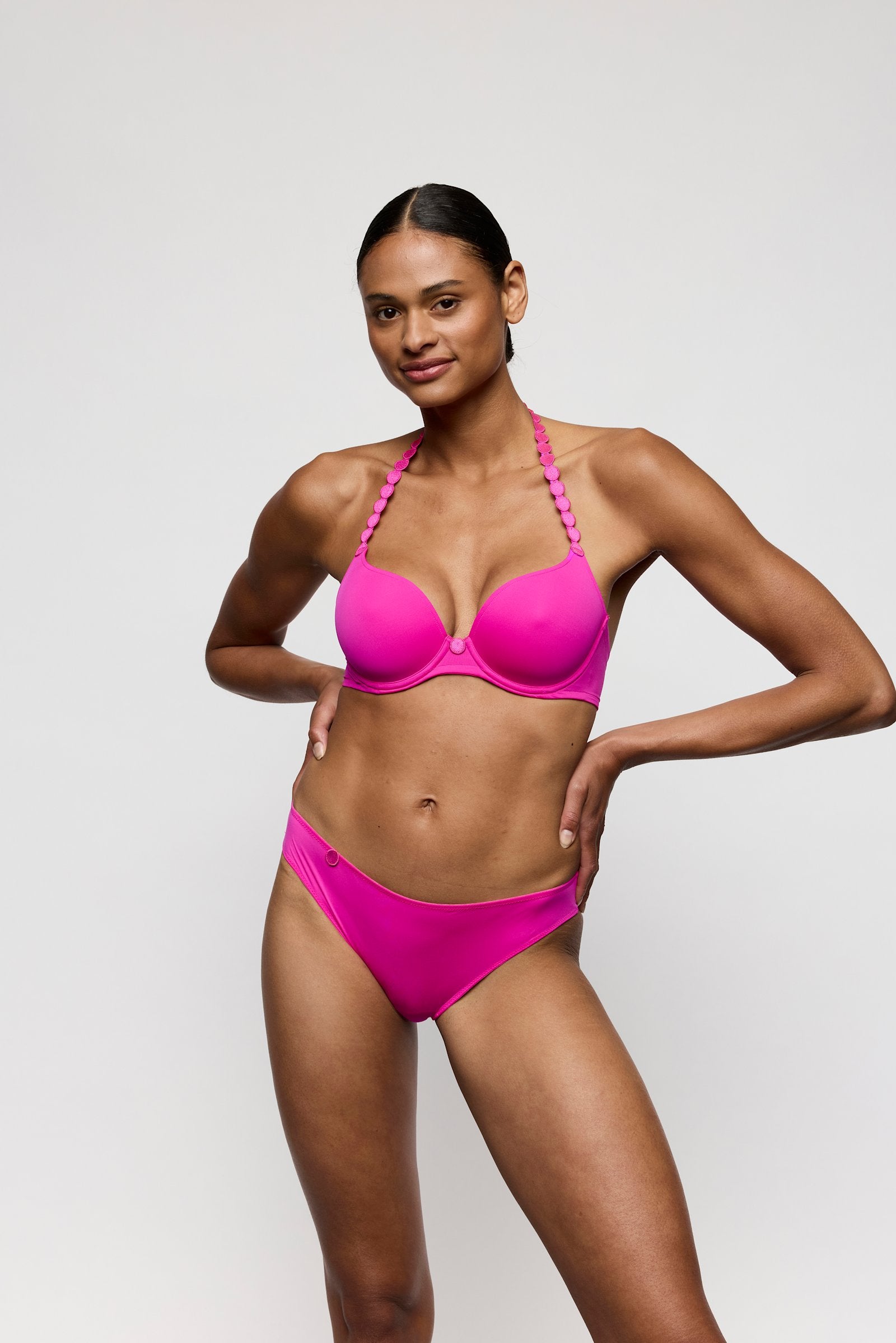 Marie Jo Tom Brief styled on model in Influencer Pink
