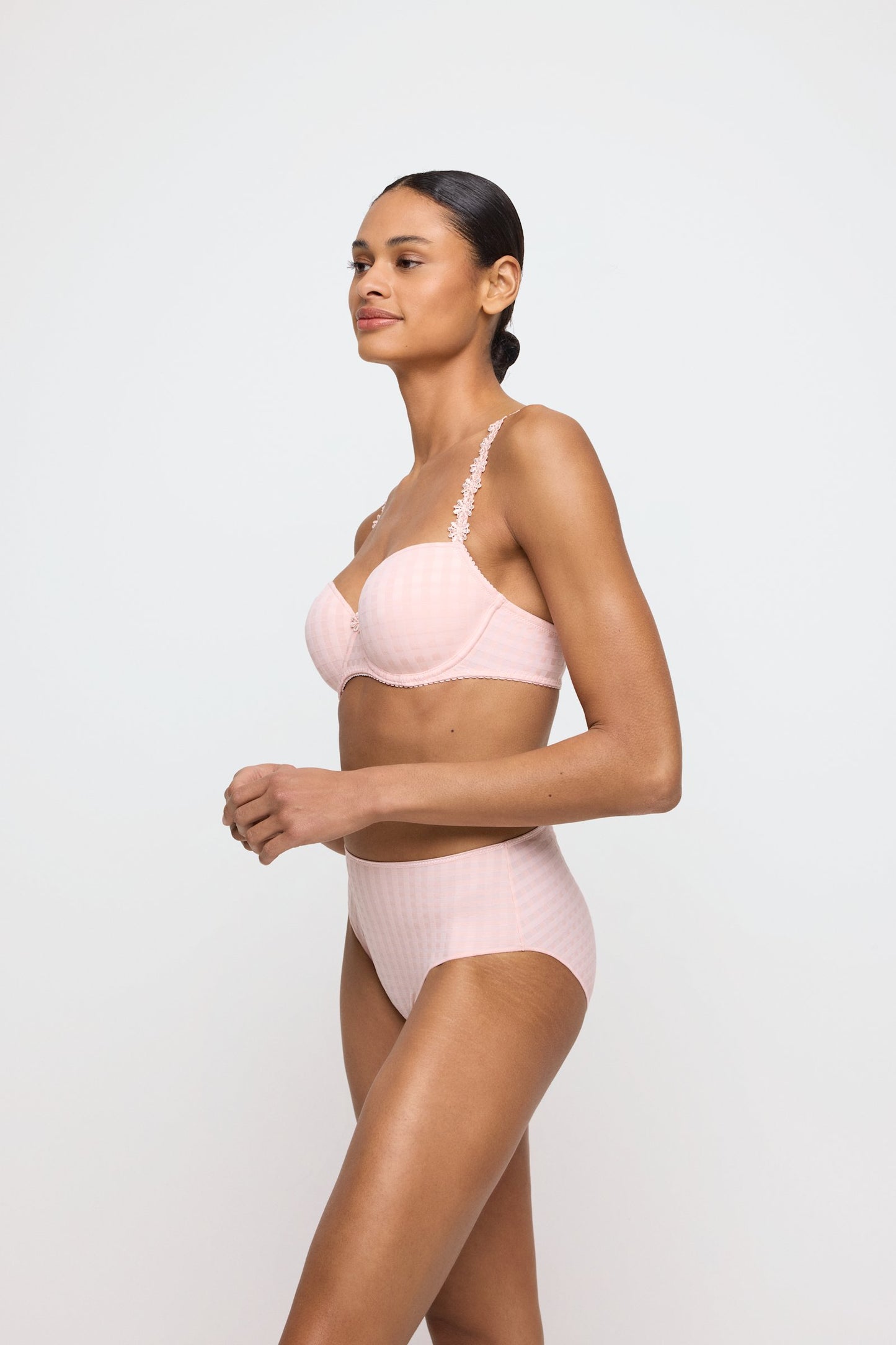 Marie Jo Avero Brief styled on model in Pearly Pink