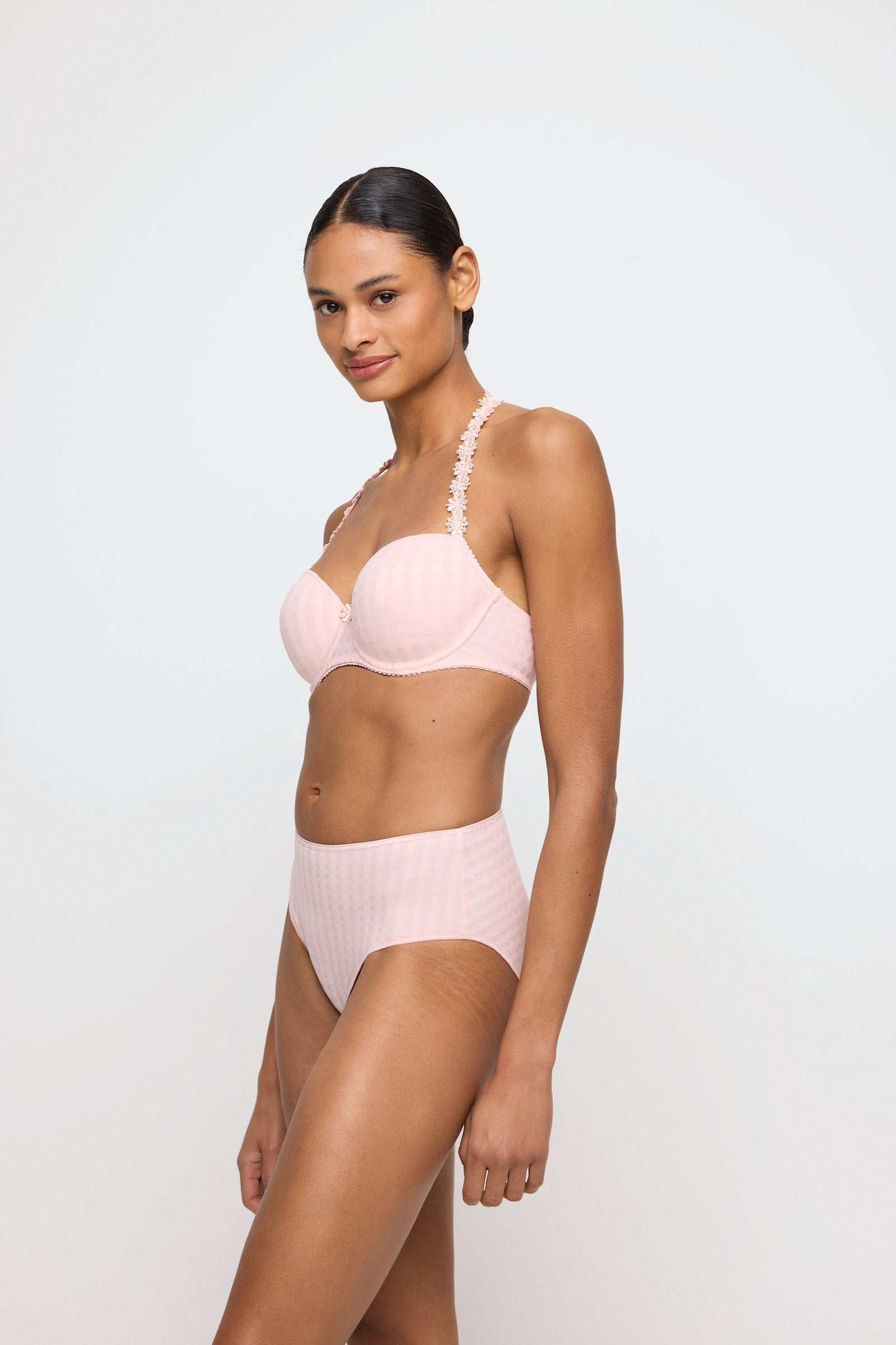 Marie Jo Avero Brief styled on model in Pearly Pink