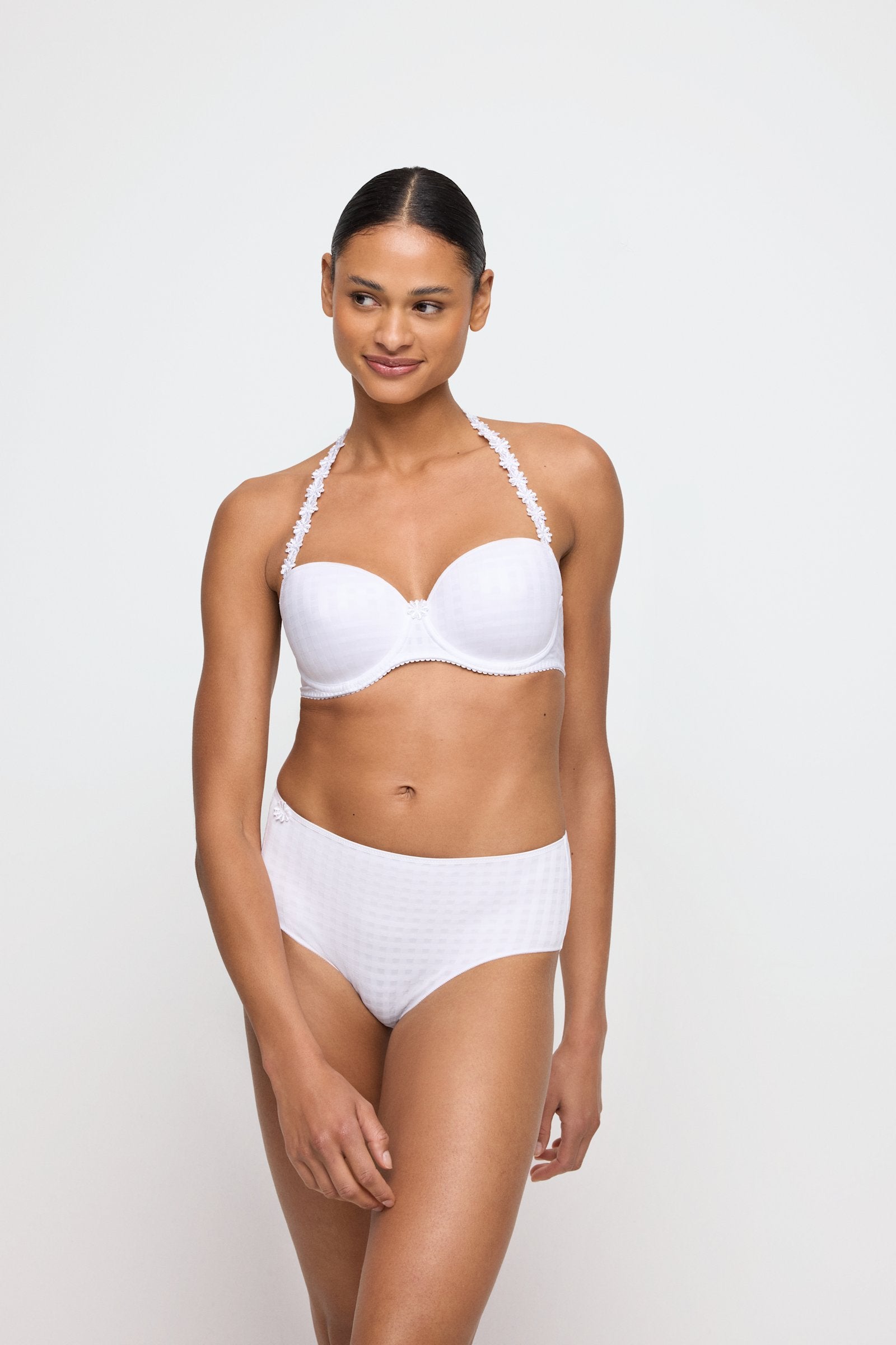 Marie Jo Avero Balcony Bra styled on model in White