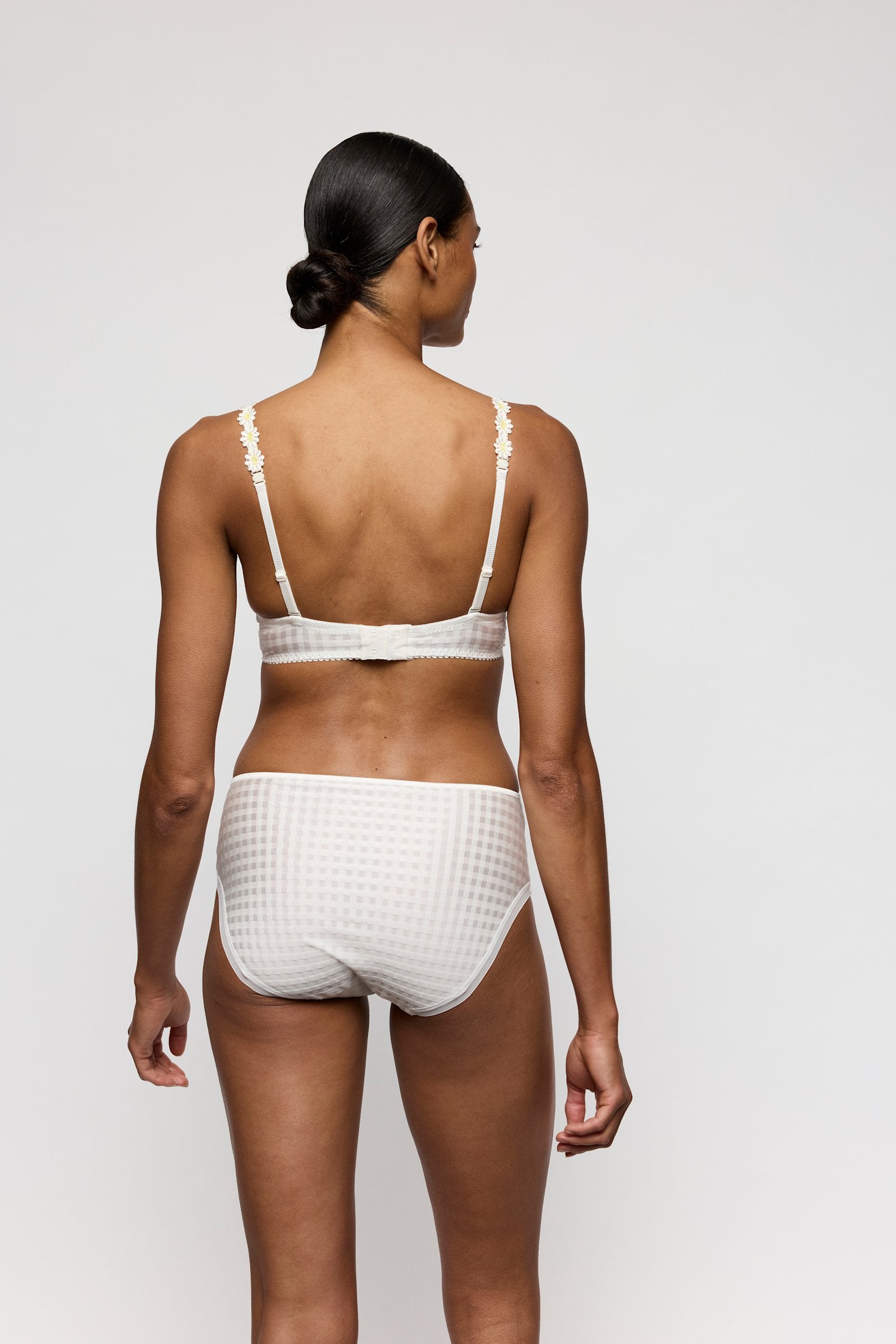 Marie Jo Avero Brief styled on model in Ivory Petal