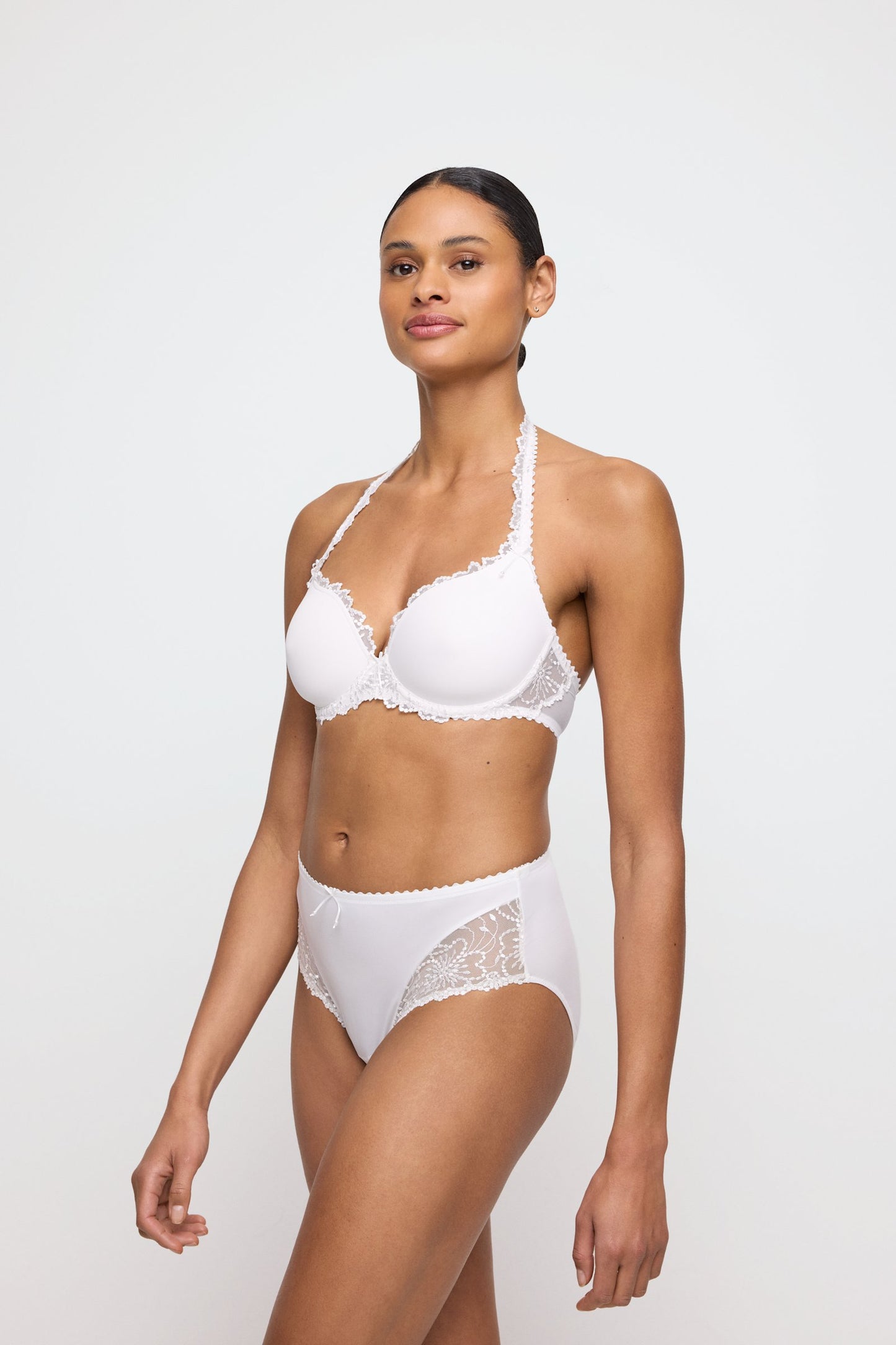 Marie Jo Jane Full Cup Bra styled on model in Natural