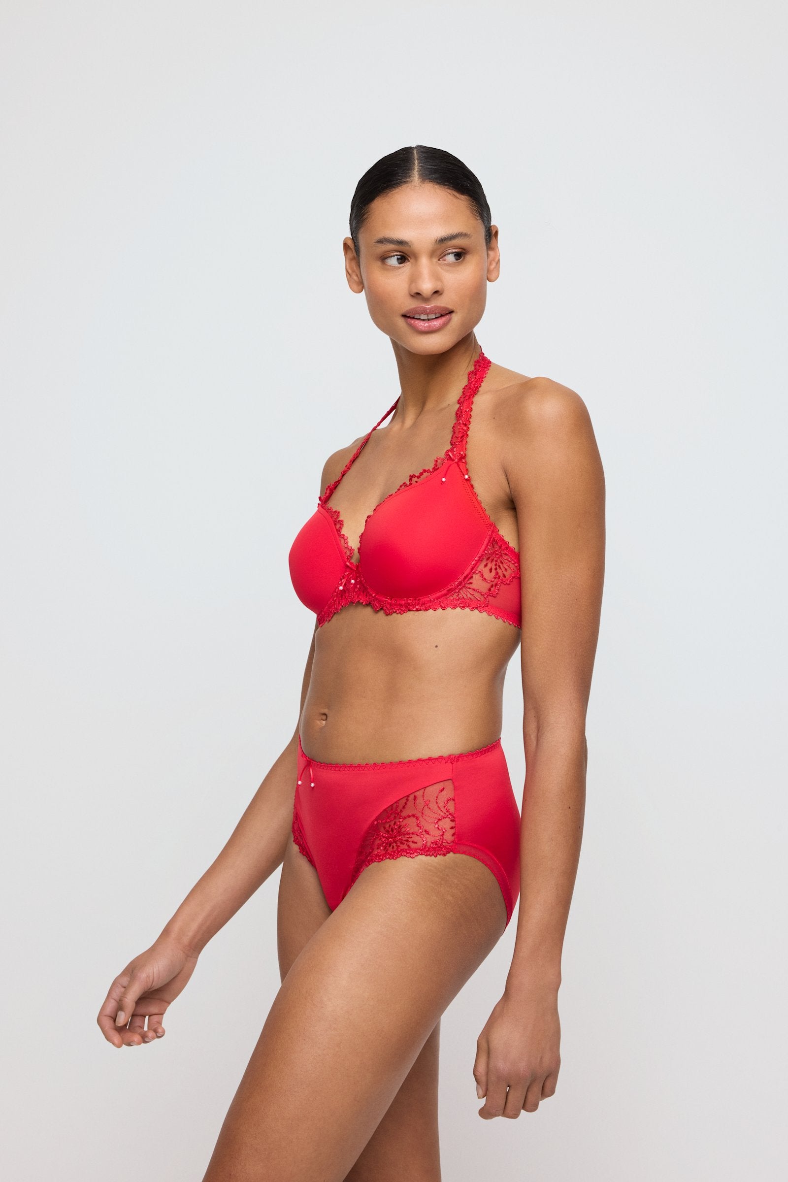 Marie Jo Jane Full Cup Bra styled on model in True Red