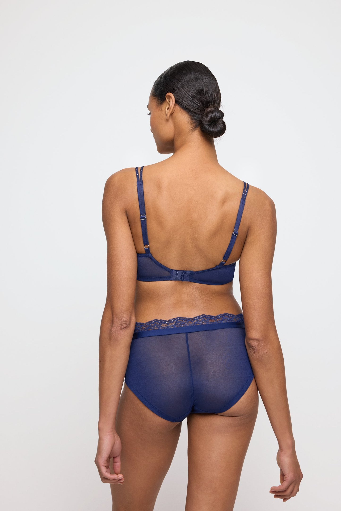 Marie Jo Musea Full Brief styled on model in Sapphire Blue