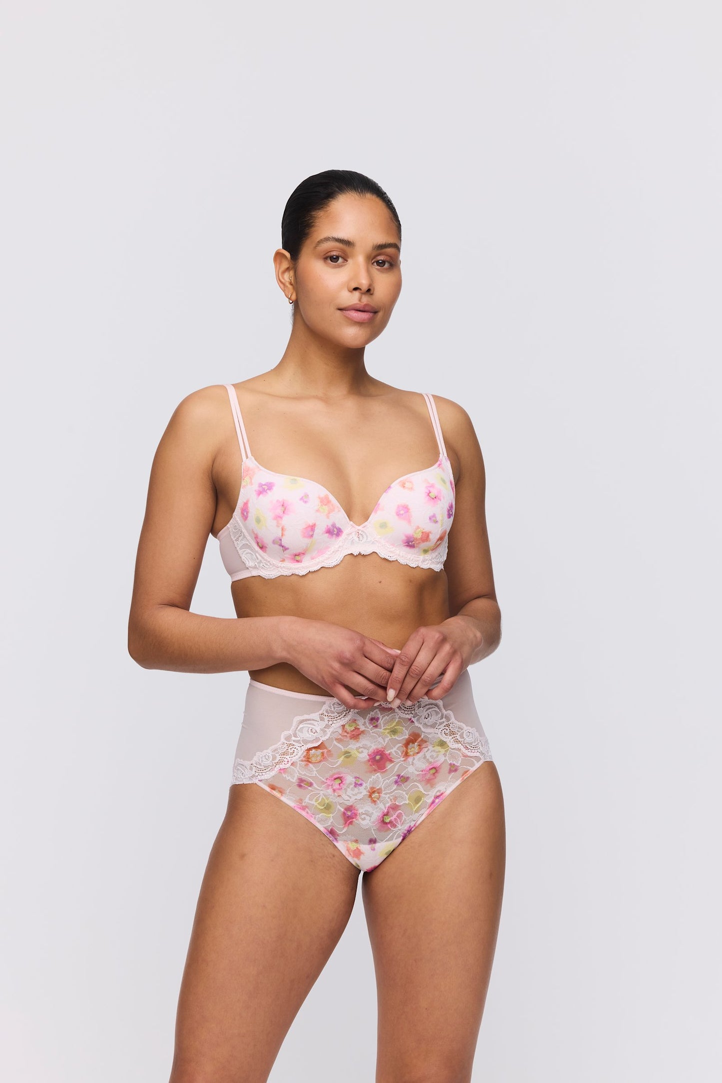 Marie Jo Selyna Padded Heartshape Bra styled on model in Gardenia Rose