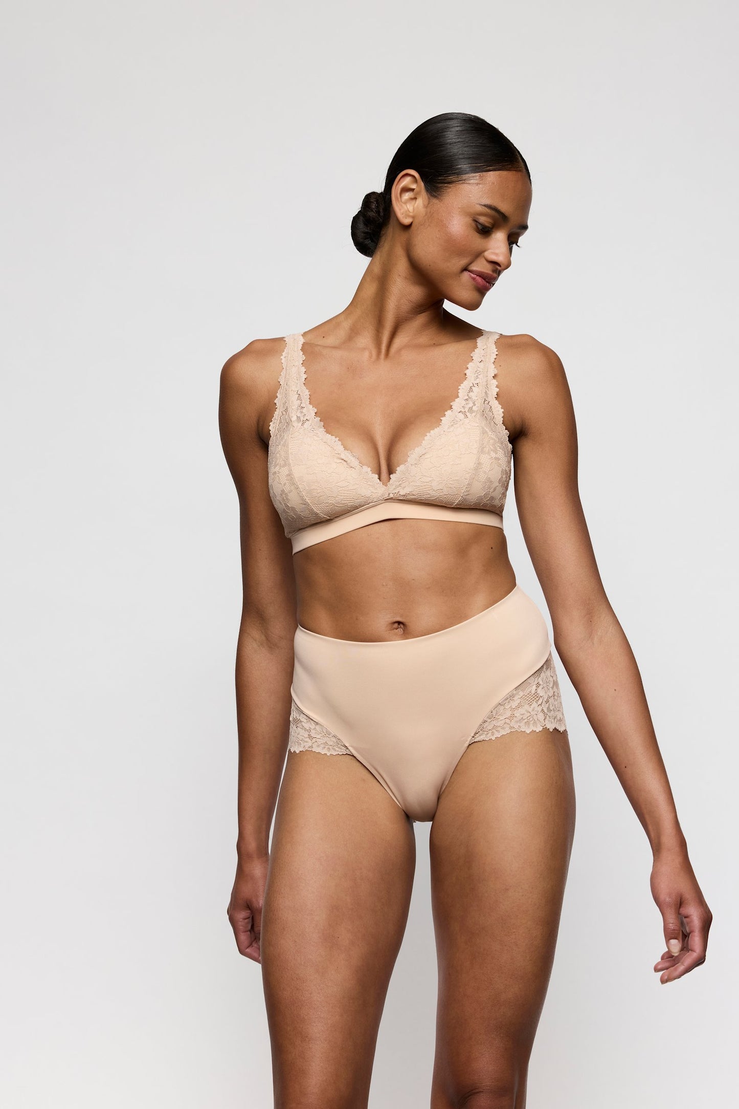 Marie Jo Soft Studio Full Brief styled on model in Caffé Latte