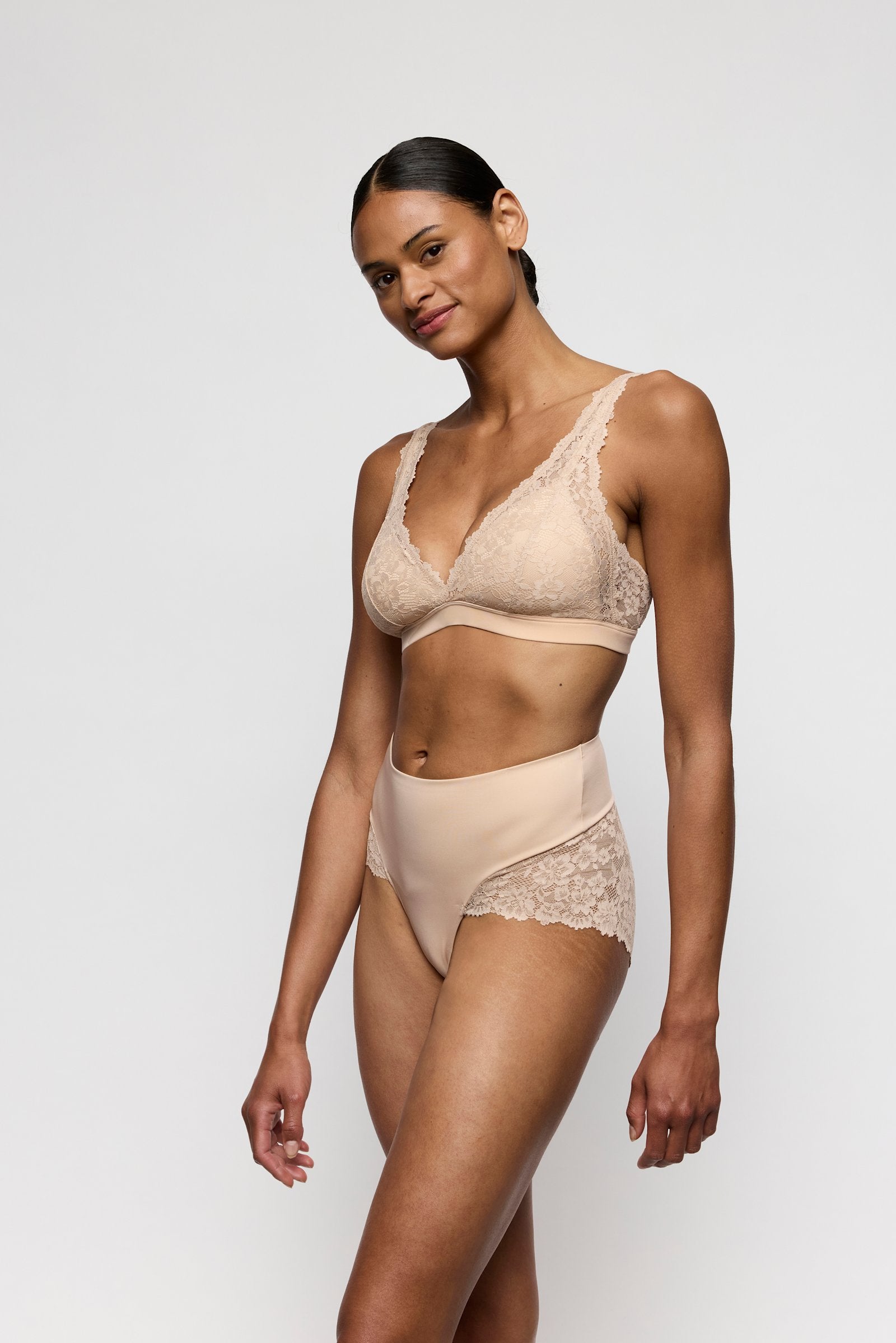 Marie Jo Soft Studio Full Brief styled on model in Caffé Latte
