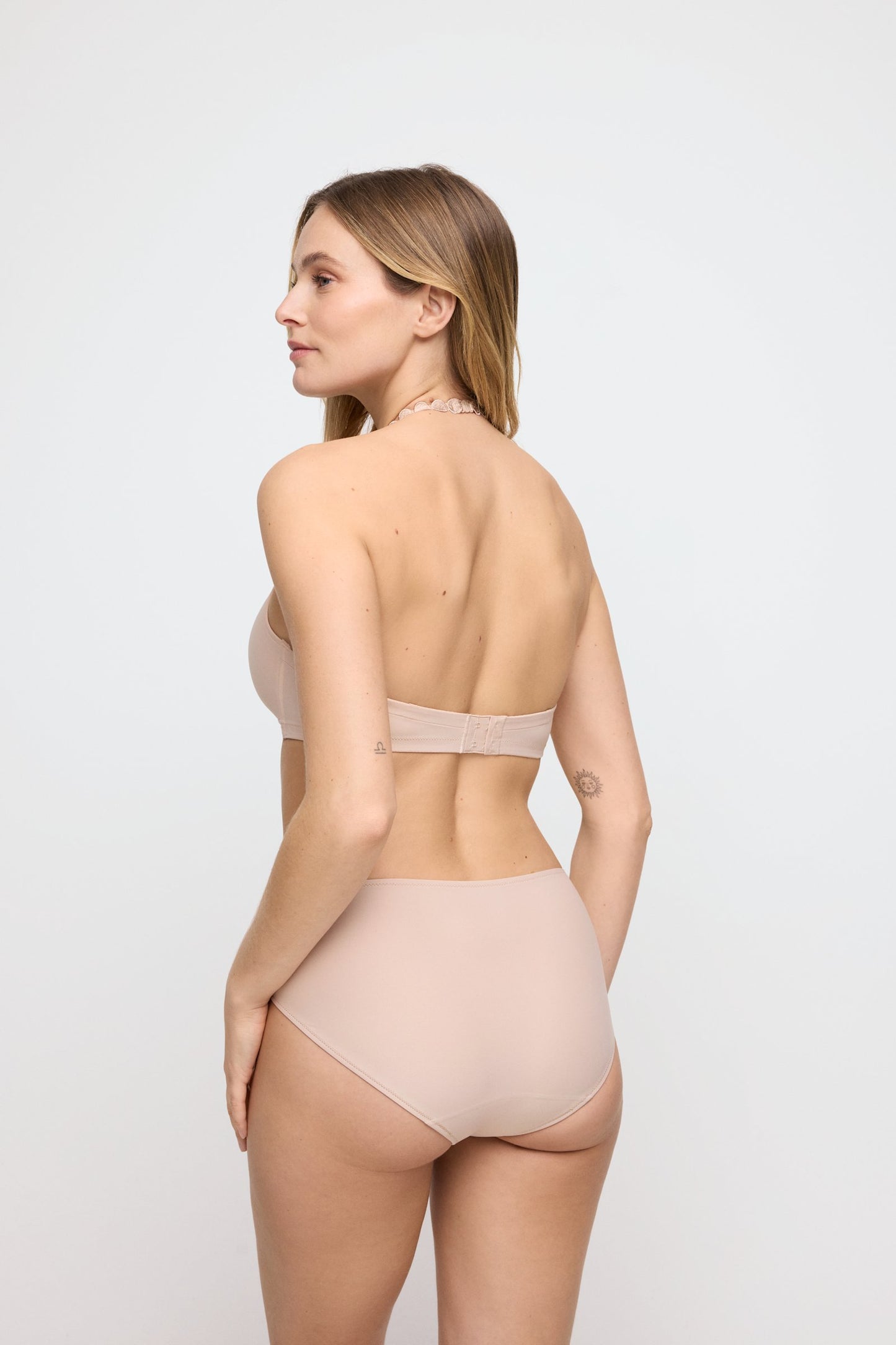 Marie Jo Tom Brief styled on model in Caffé Latte