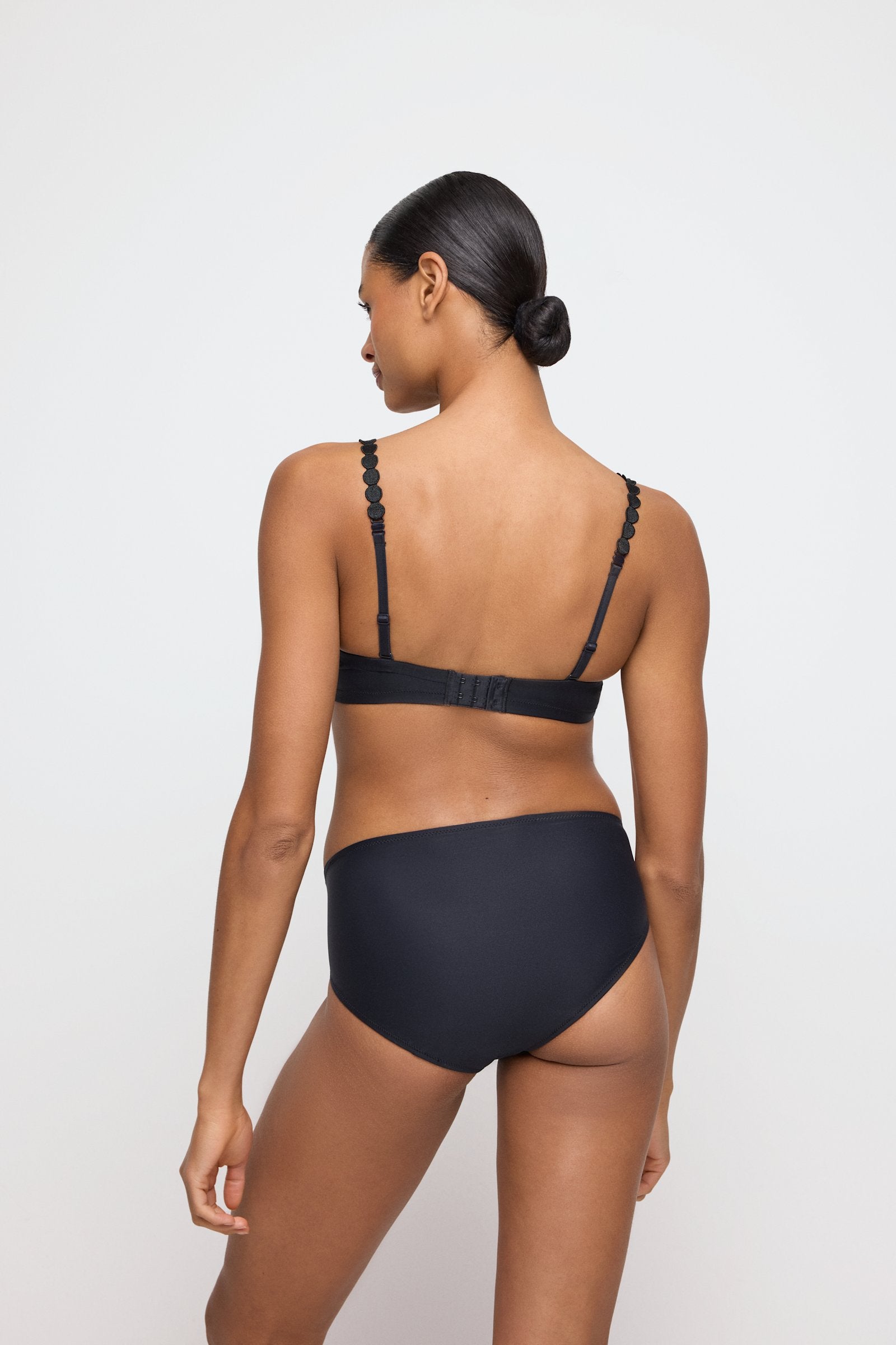 Marie Jo Tom Bralette styled on model in Charcoal