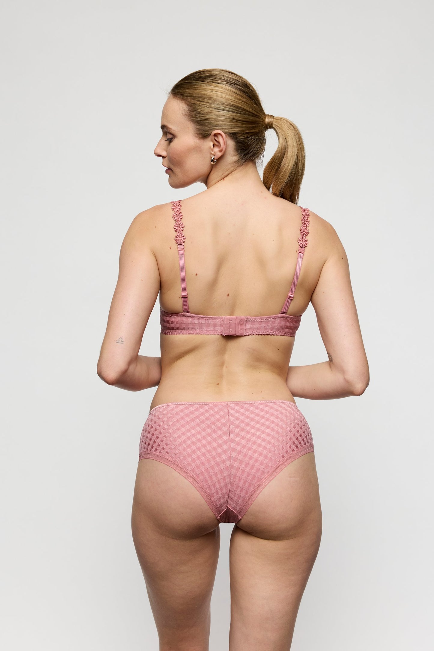 Marie Jo Avero Brief styled on model in Ballet Pink