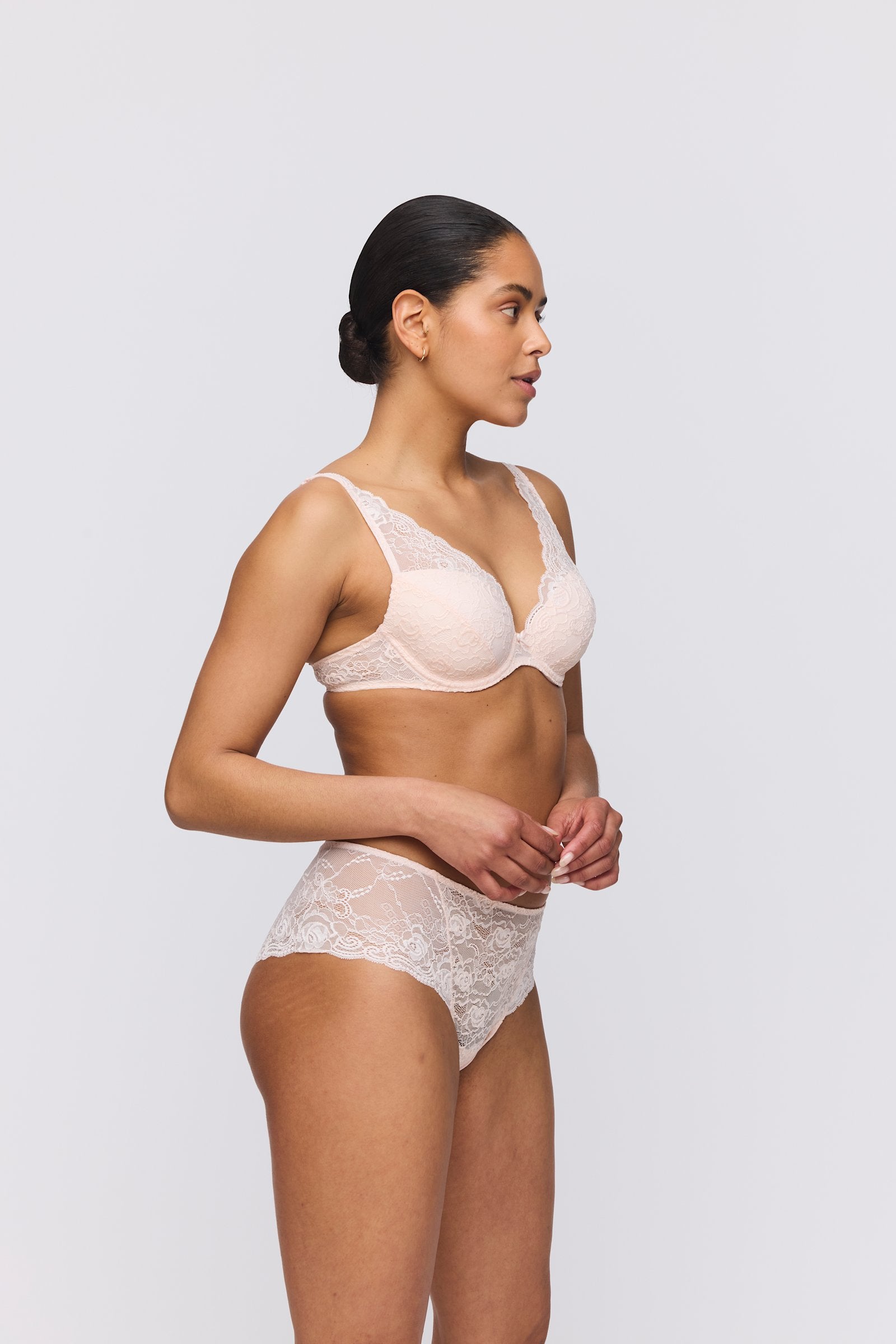 Marie Jo Cyrile Hotpant styled on model in Crystal Pink