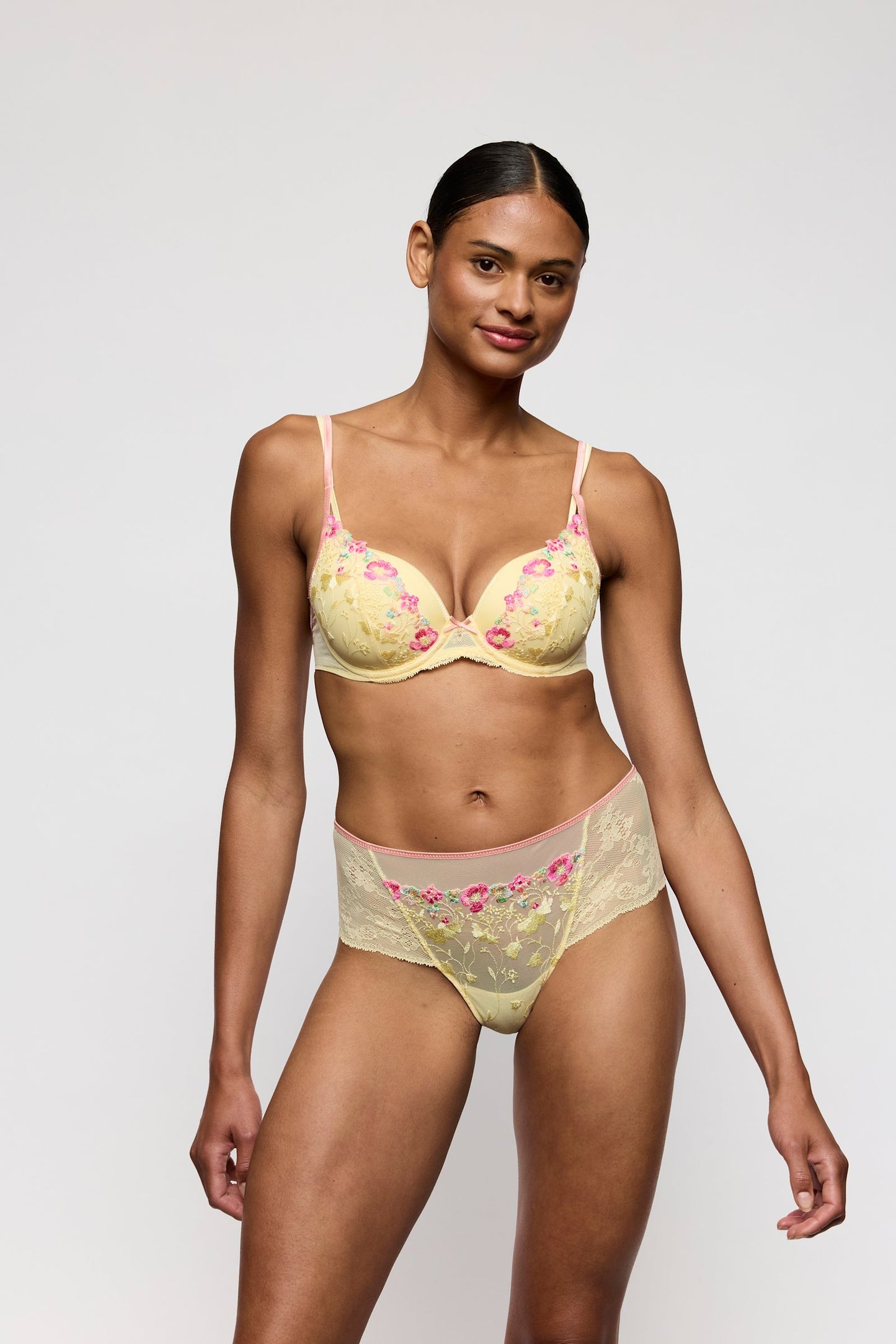 Marie Jo Lizelot Padded Heartshape Bra styled on model in French Vanilla