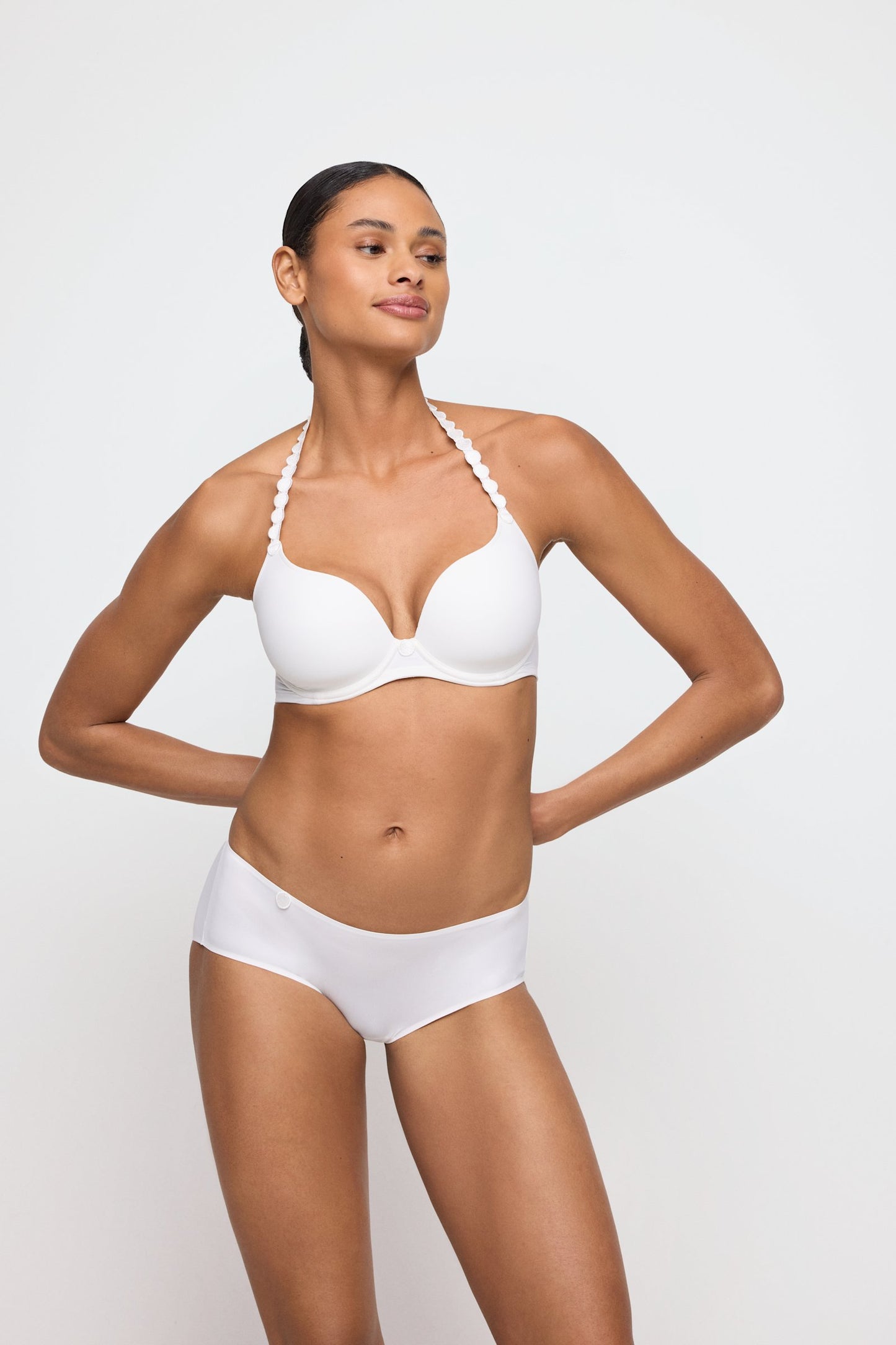 Marie Jo Tom Full Cup Bra styled on model in Natural