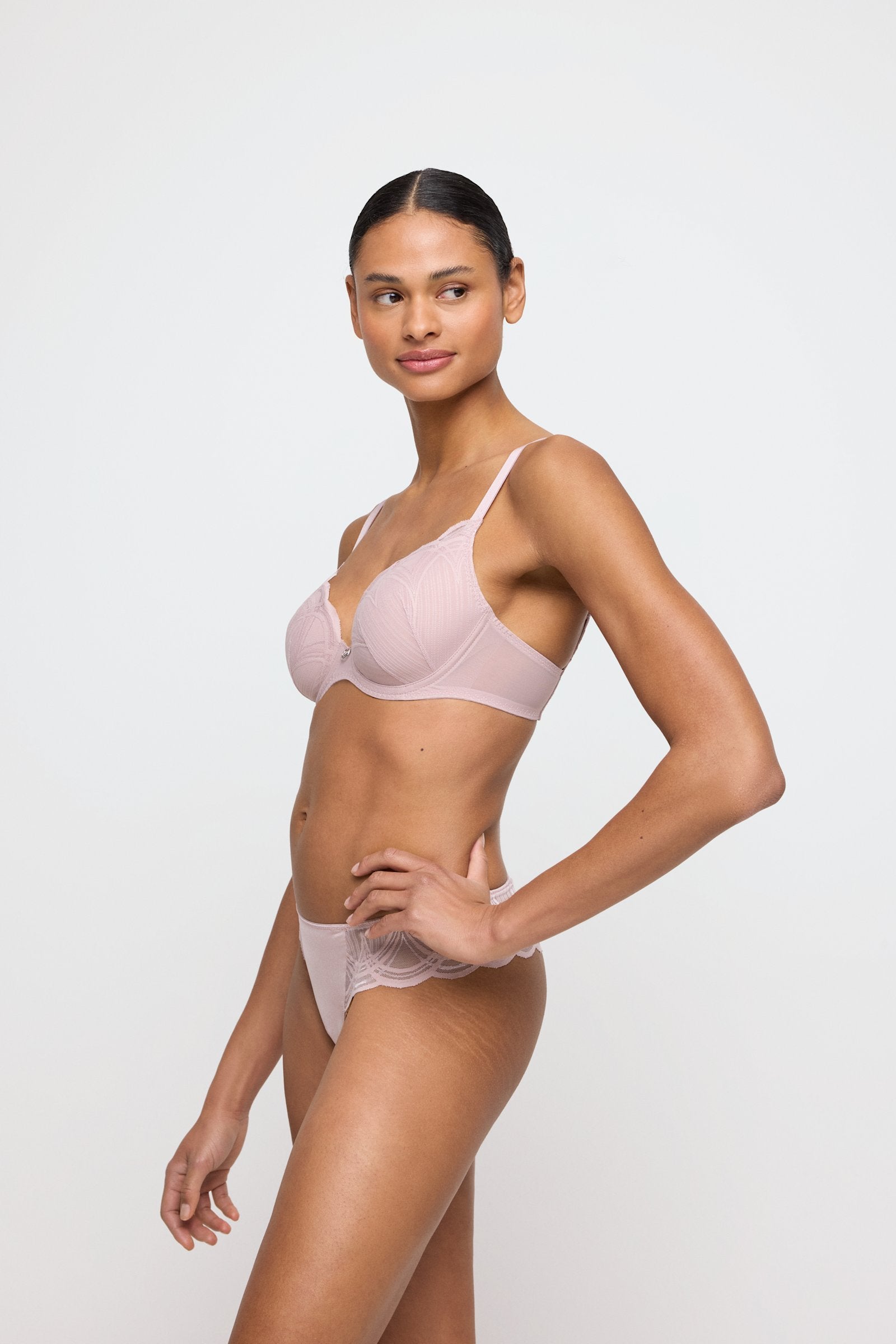 Marie Jo Cathia Thong styled on model in Bois De Rose