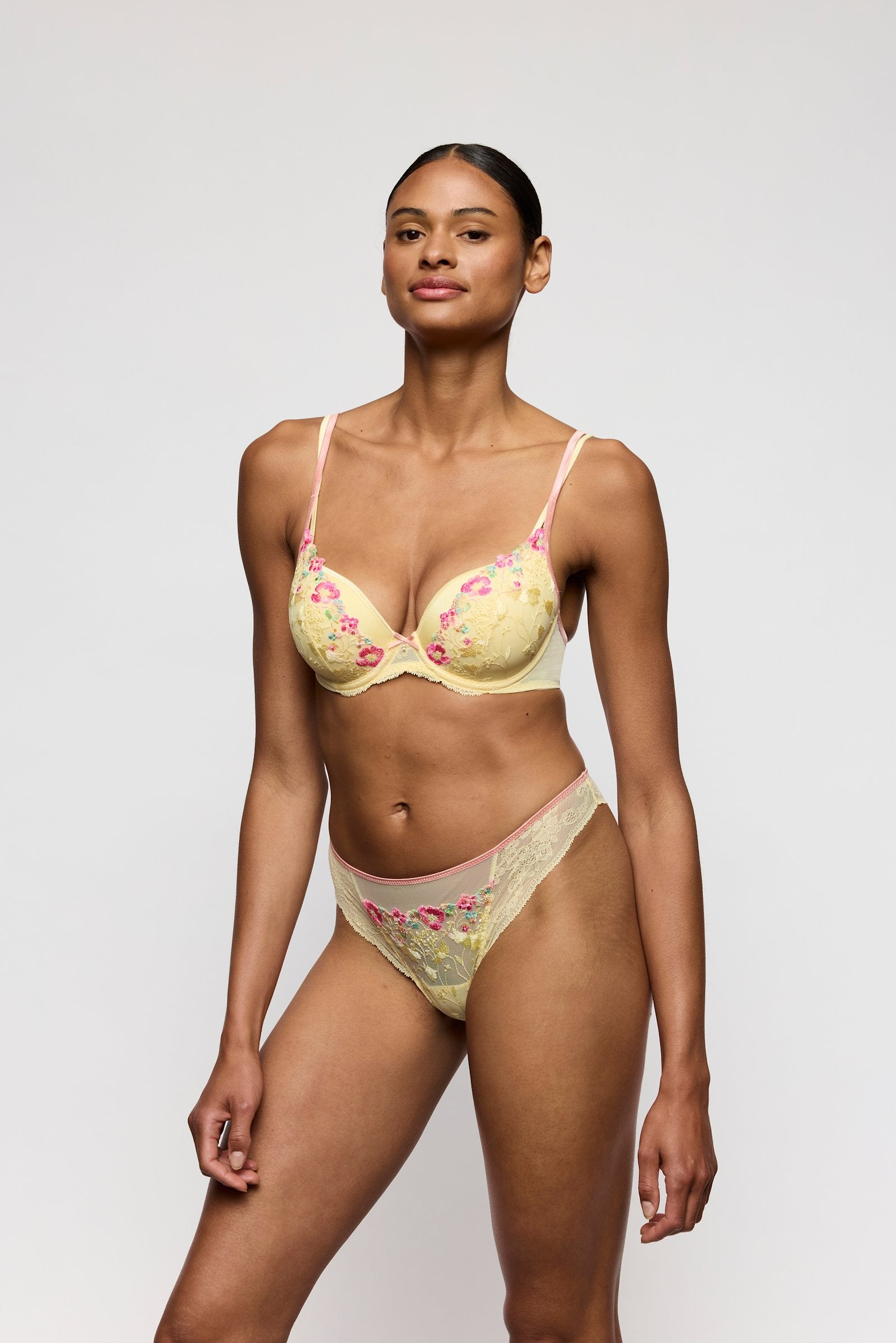 Marie Jo Lizelot Padded Heartshape Bra styled on model in French Vanilla