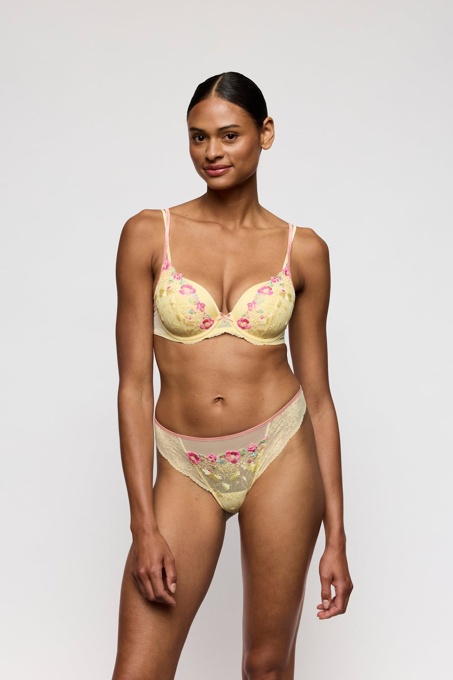 Marie Jo Lizelot Thong styled on model in French Vanilla