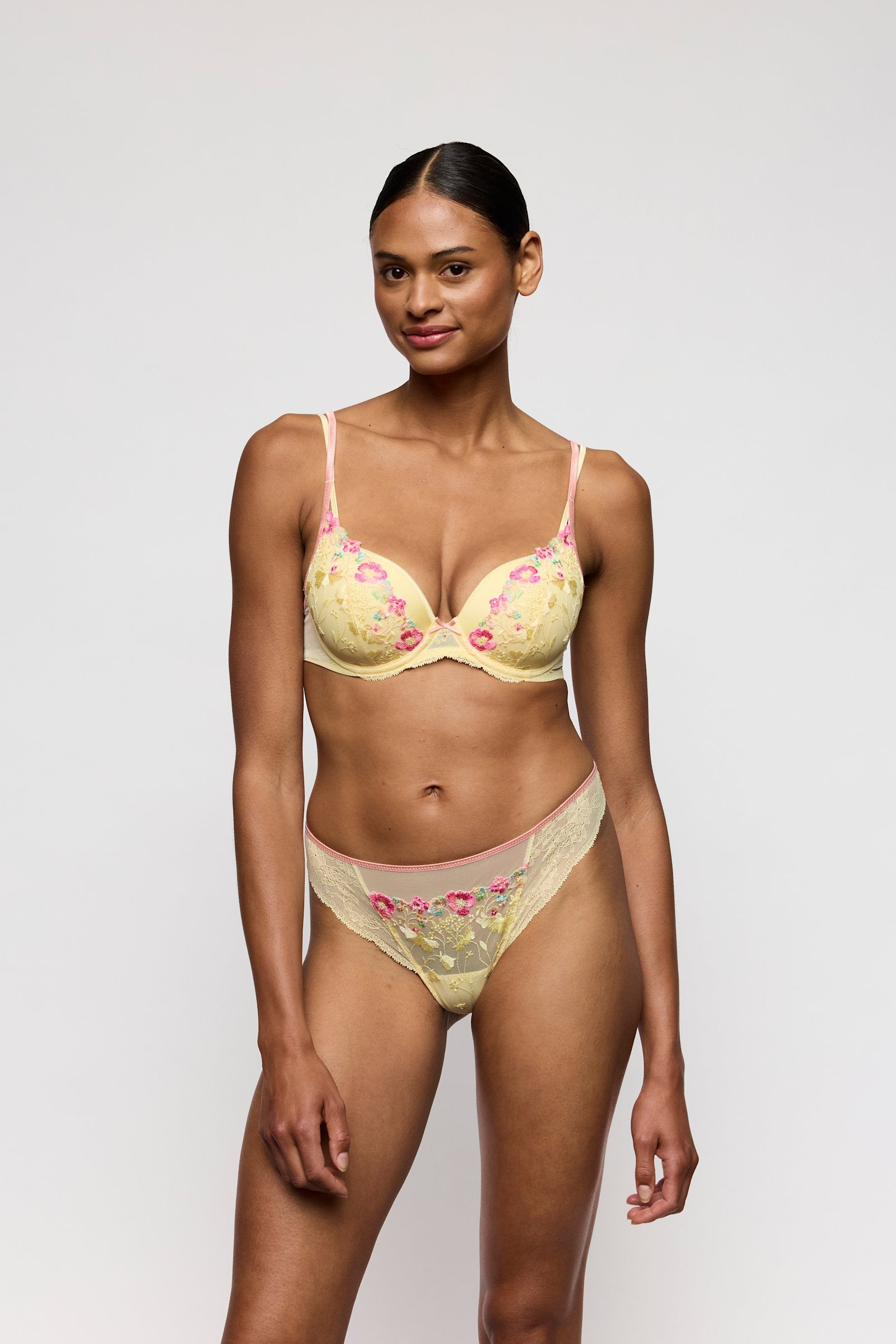 Marie Jo Lizelot Thong styled on model in French Vanilla