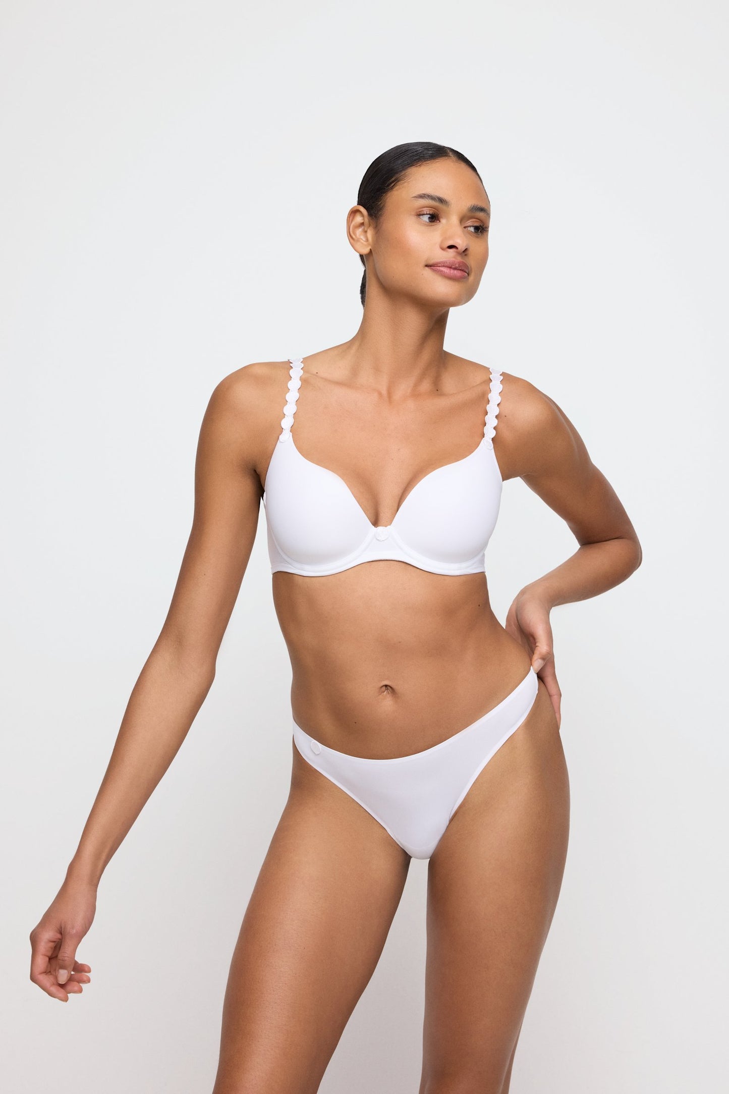 Marie Jo Tom Full Cup Bra styled on model in White