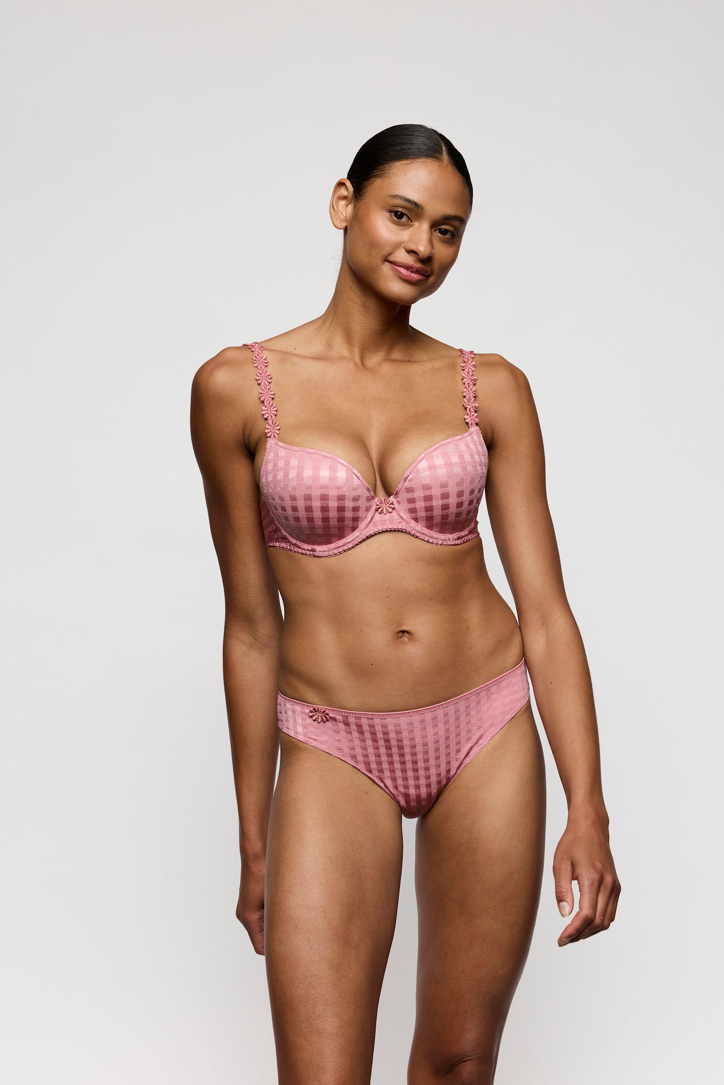 Marie Jo Avero Brief styled on model in Ballet Pink