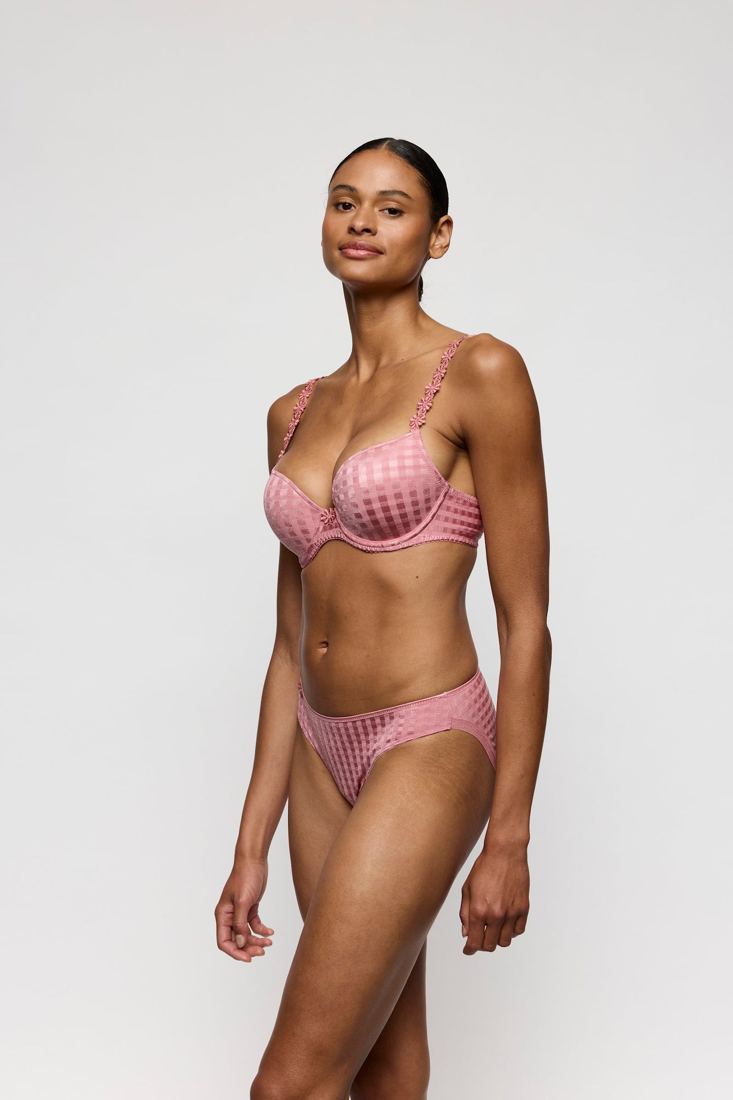 Marie Jo Avero Brief styled on model in Ballet Pink