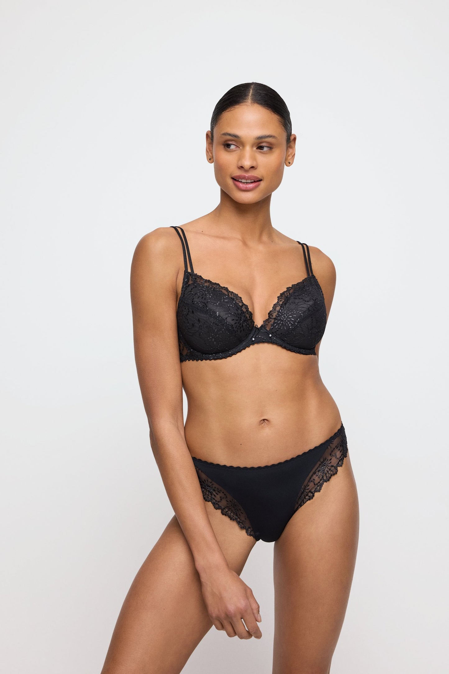Marie Jo Jane Brief styled on model in Black