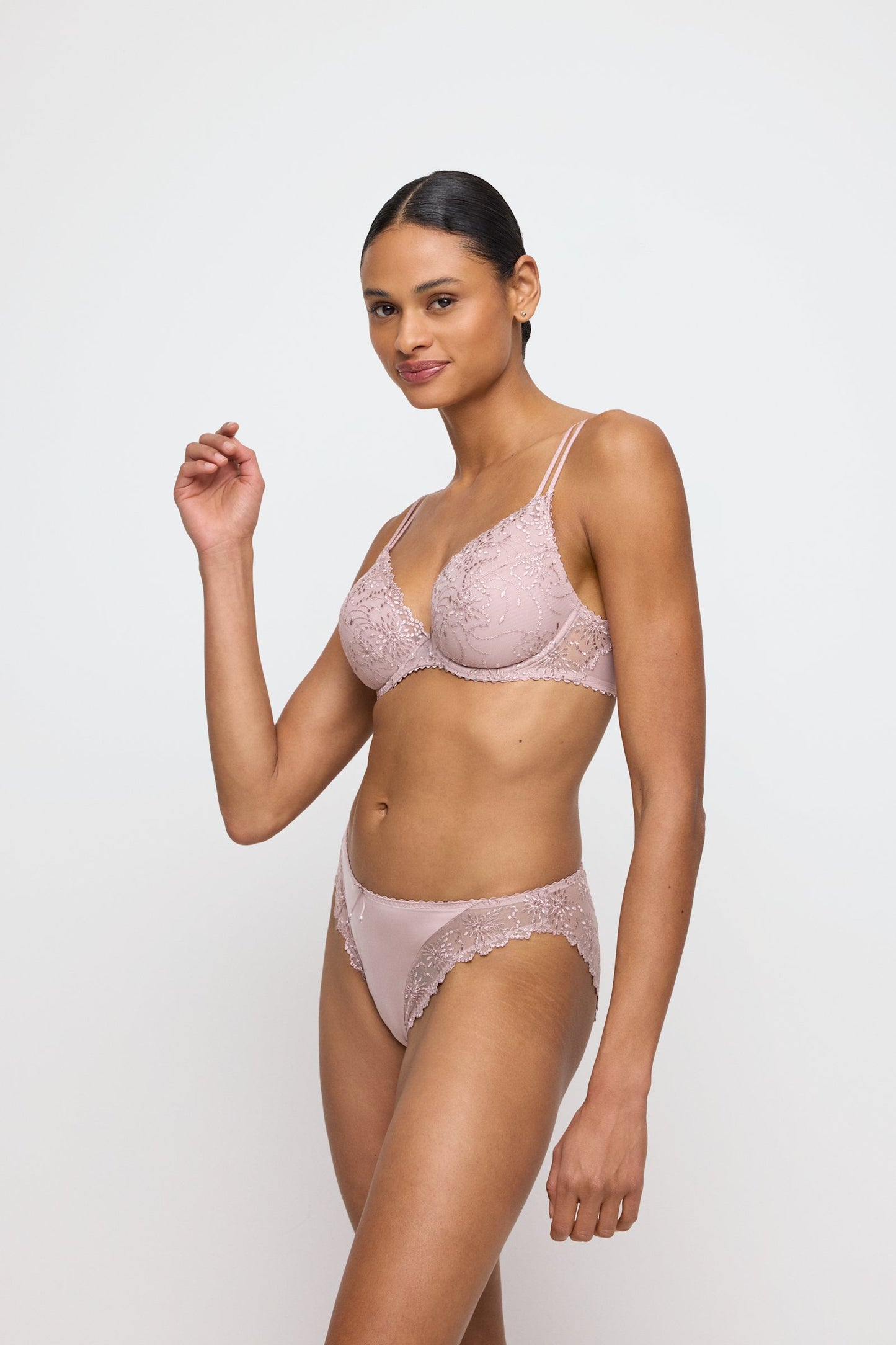 Marie Jo Jane Brief styled on model in Bois De Rose