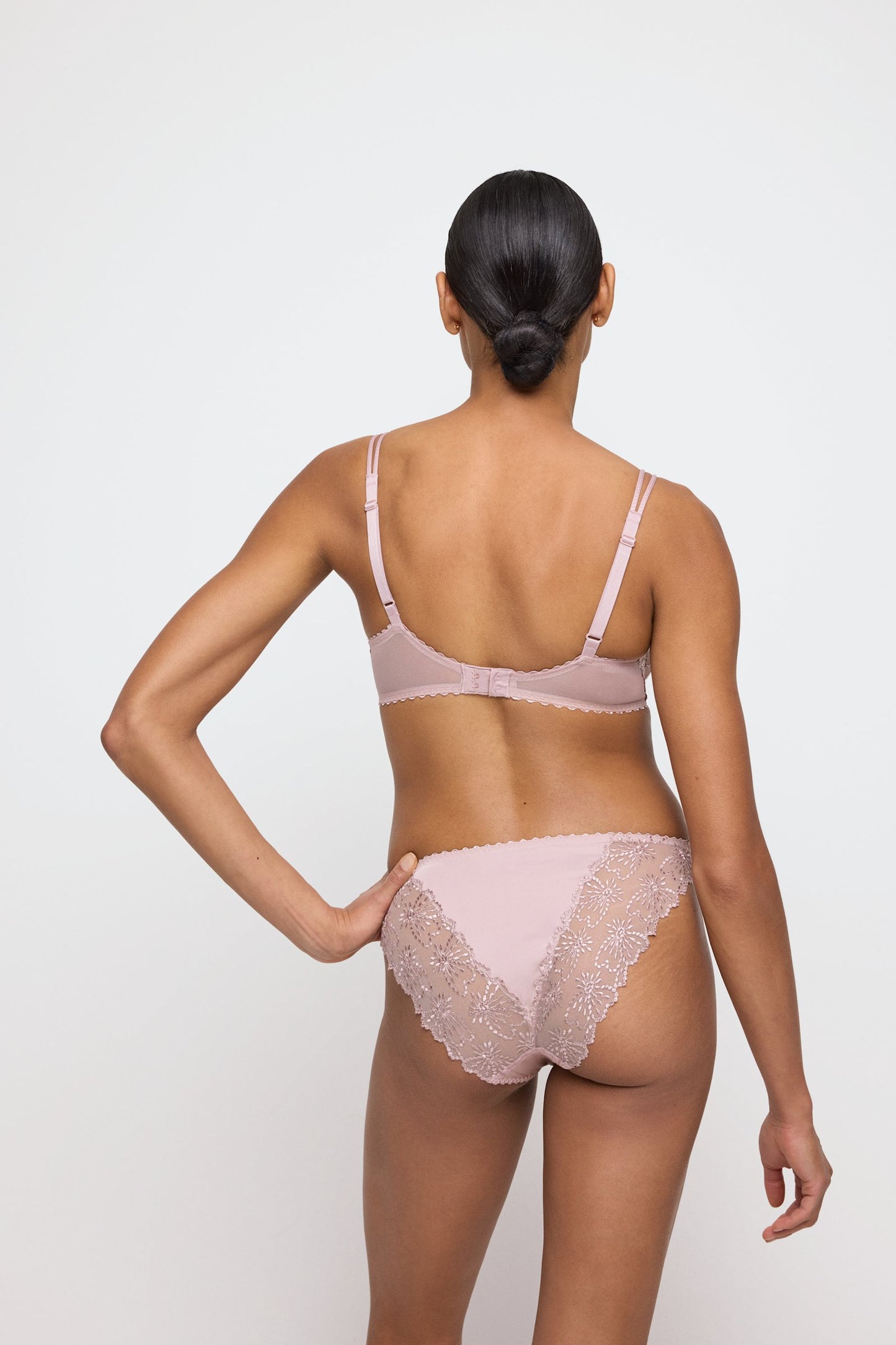 Marie Jo Jane Brief styled on model in Bois De Rose