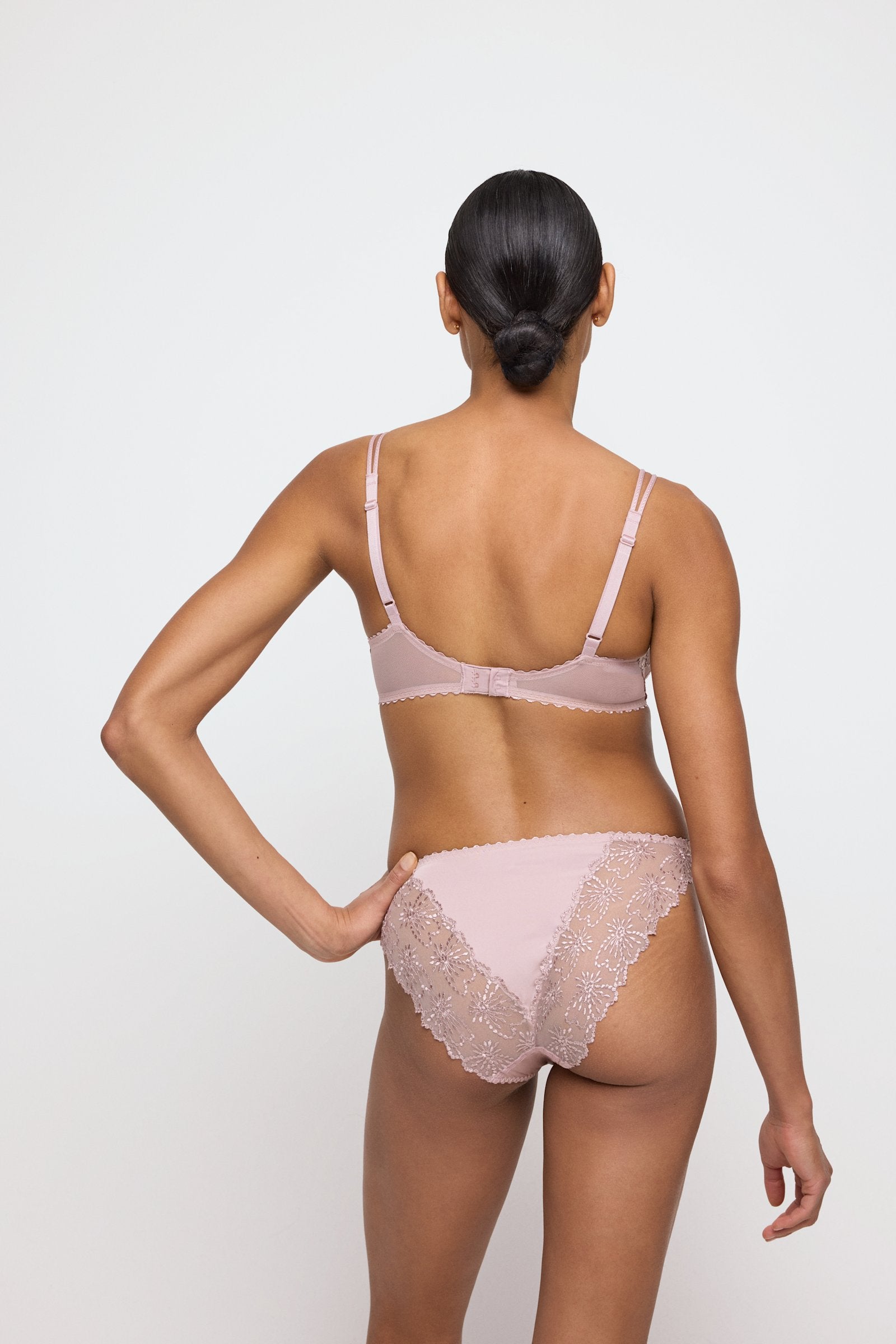 Marie Jo Jane Brief styled on model in Bois De Rose