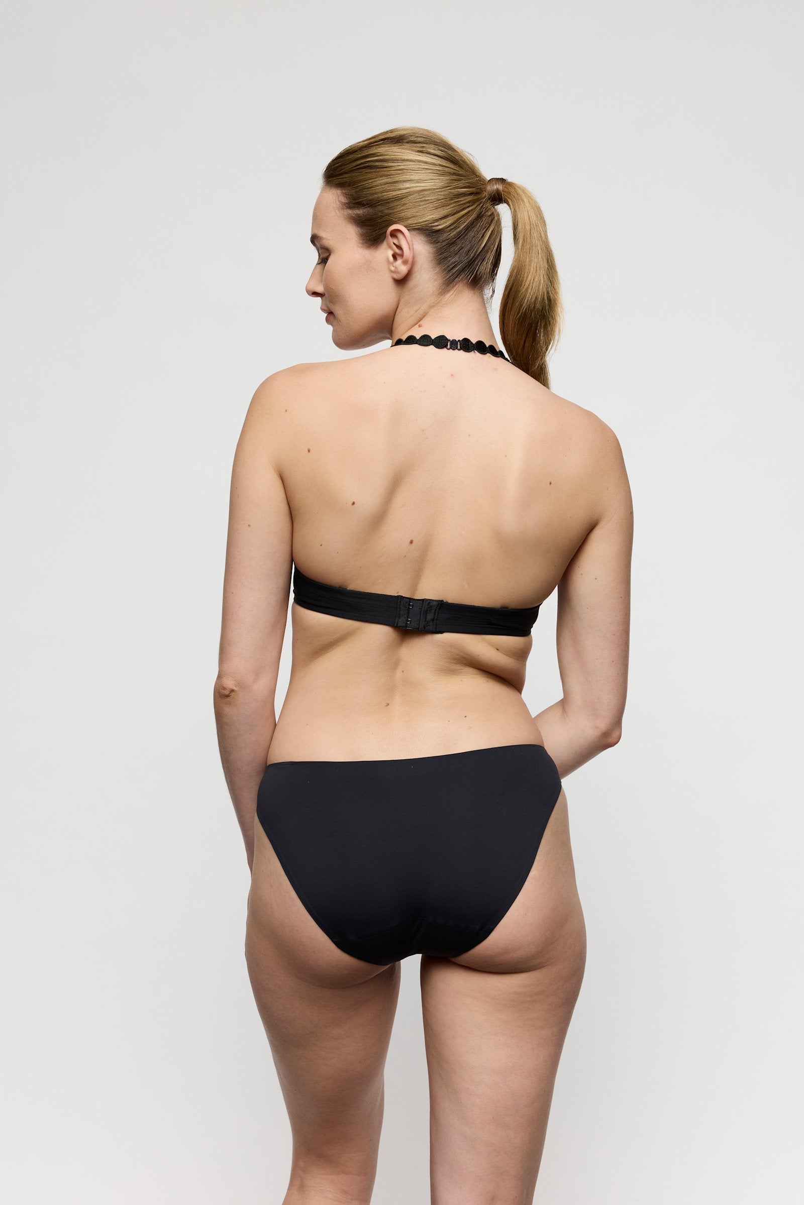 Marie Jo Tom Push-Up Bra styled on model in Charcoal