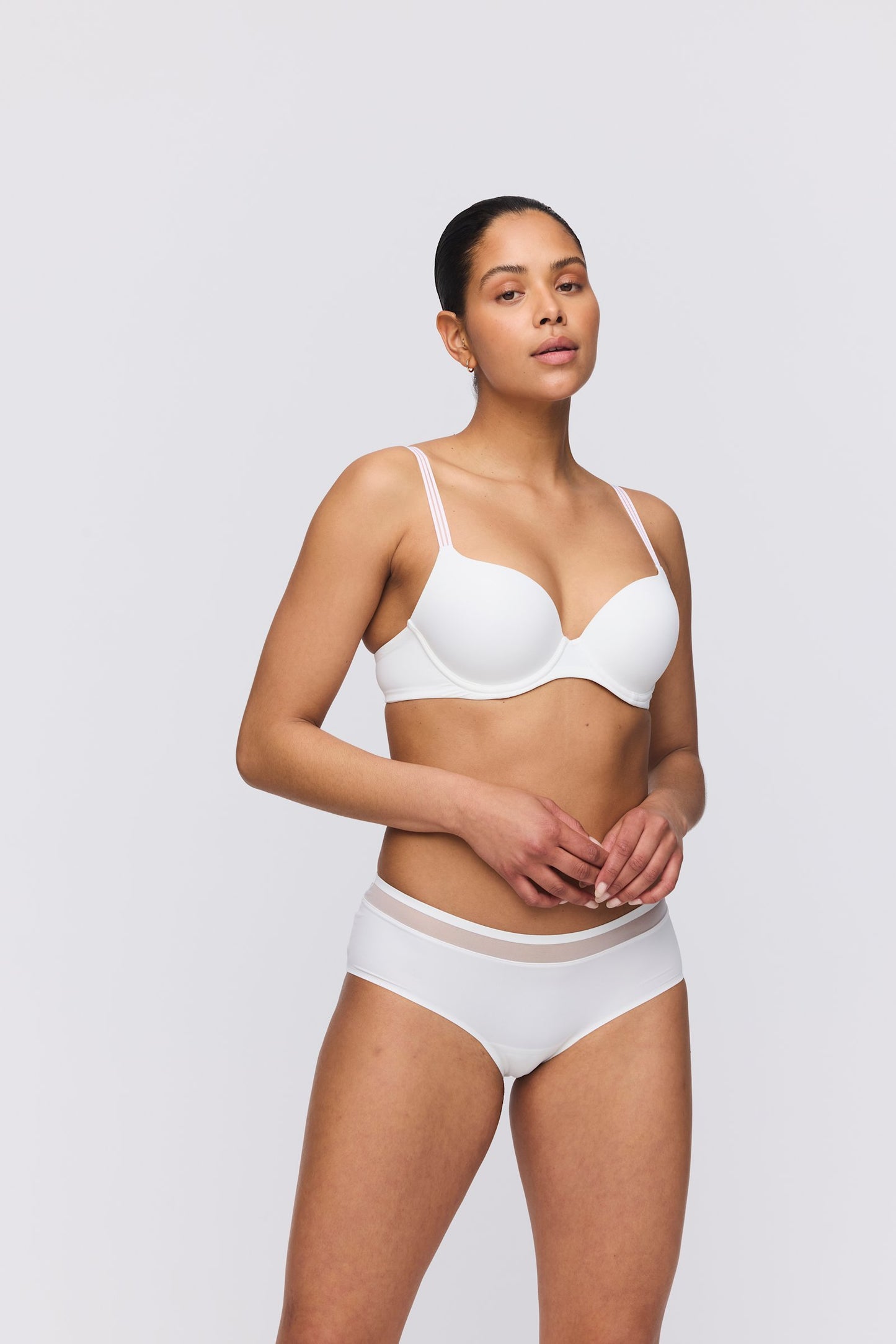 Marie Jo Louie Hotpant styled on model in Natural