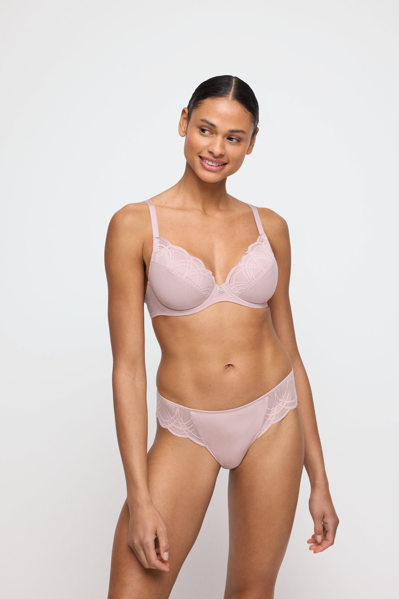 Marie Jo Cathia Thong styled on model in Bois De Rose