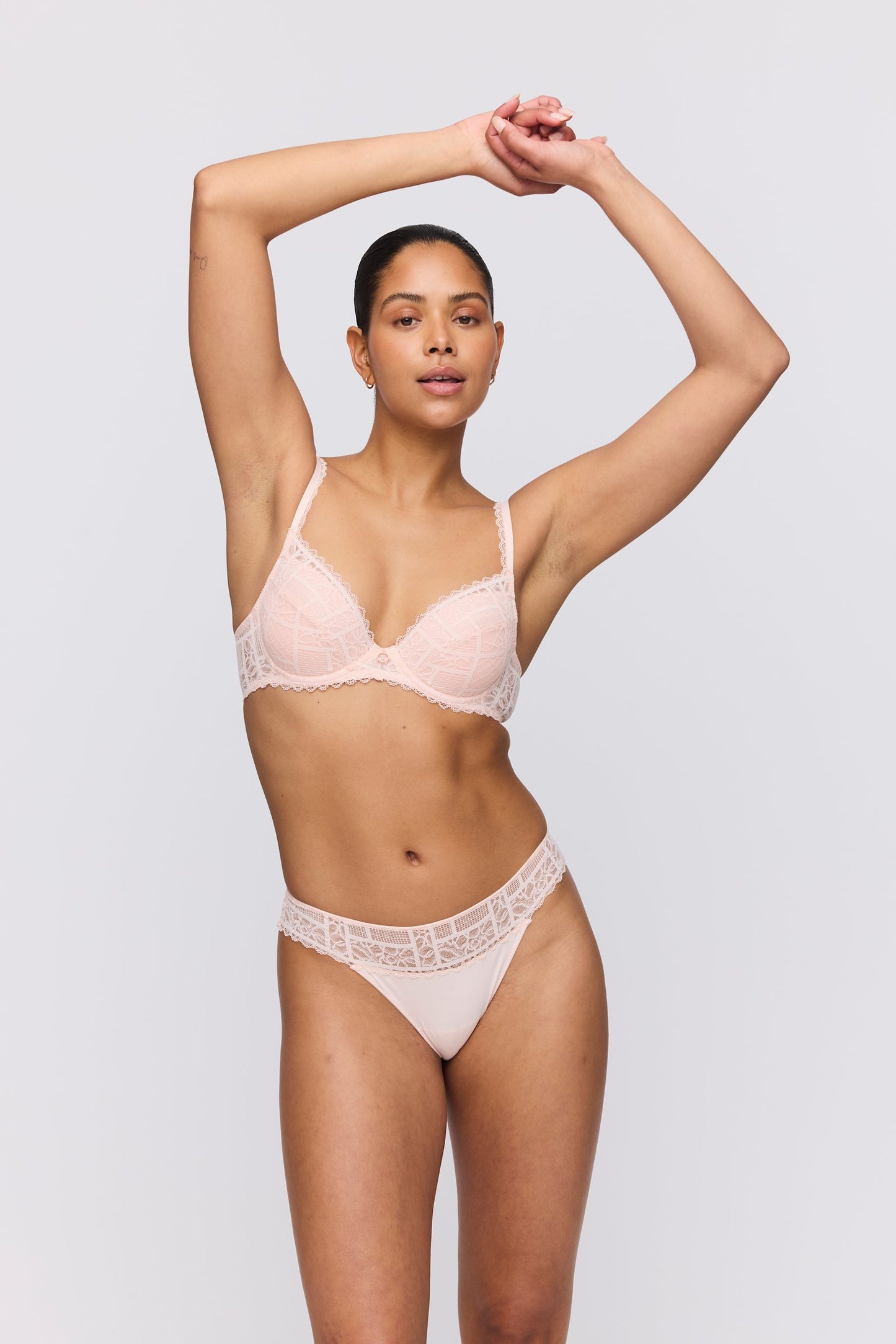 Marie Jo Jadei Thong styled on model in Glossy Pink