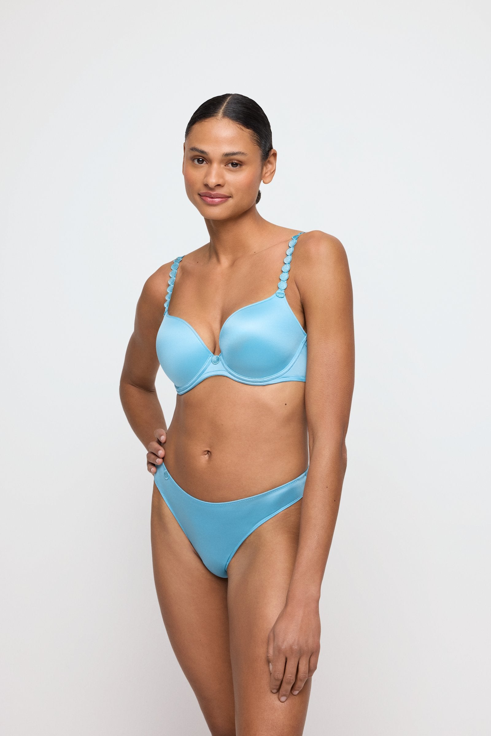 Marie Jo Tom Thong styled on model in Azure Delight