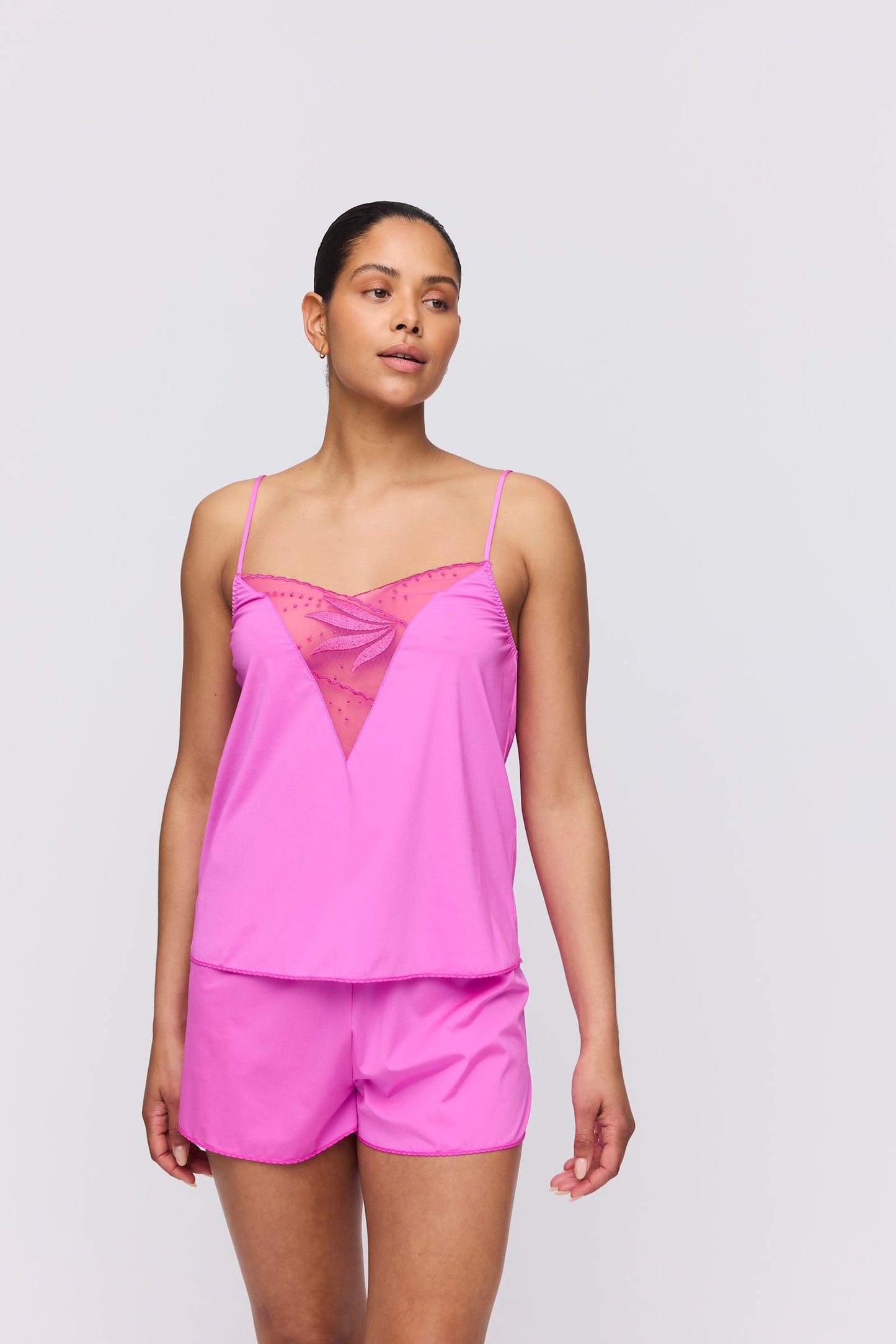 Marie Jo Etoile Pajama Set styled on model in Cactus Flower