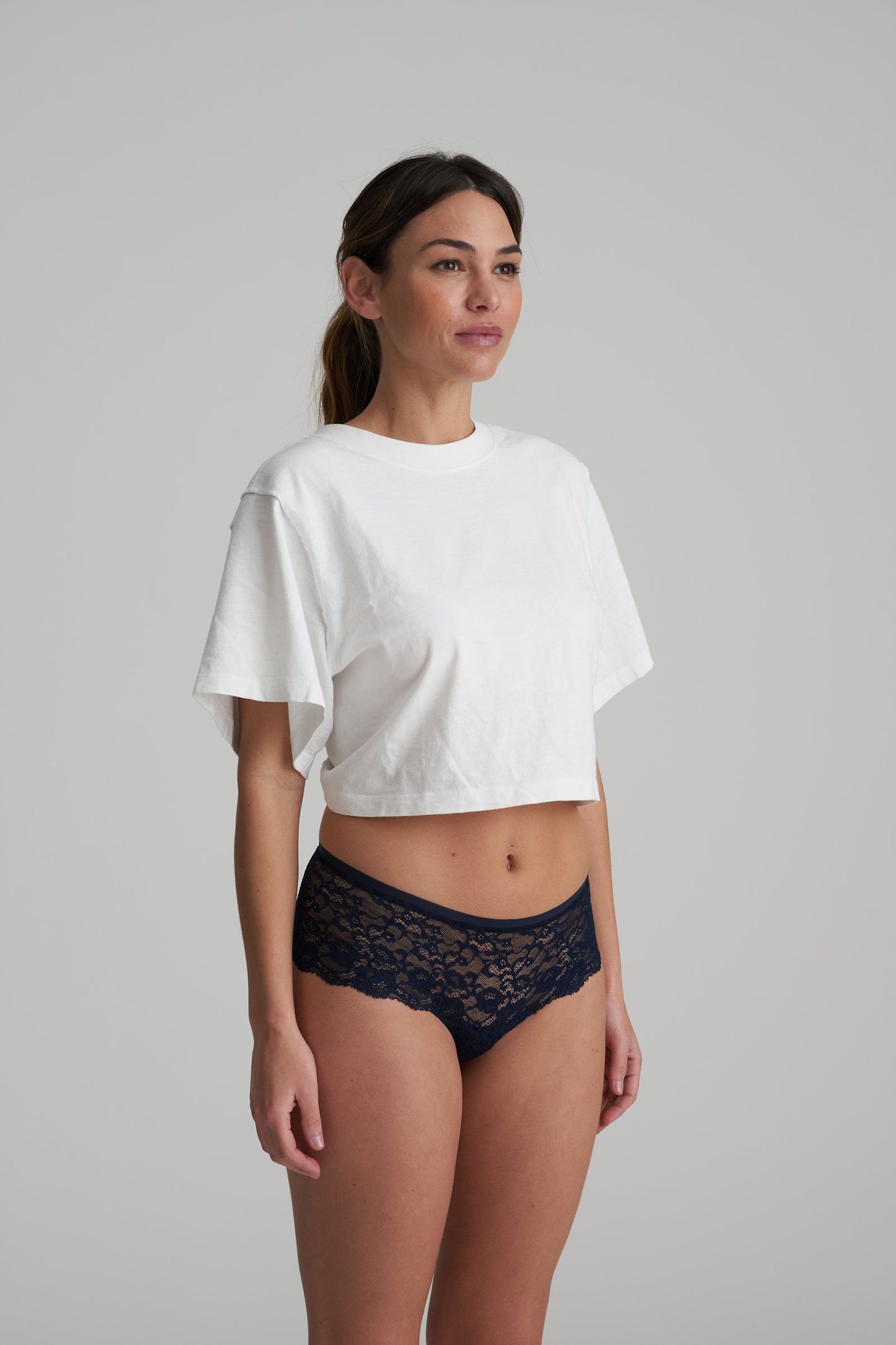 Marie Jo Color Studio Brief styled on model in Velvet Blue
