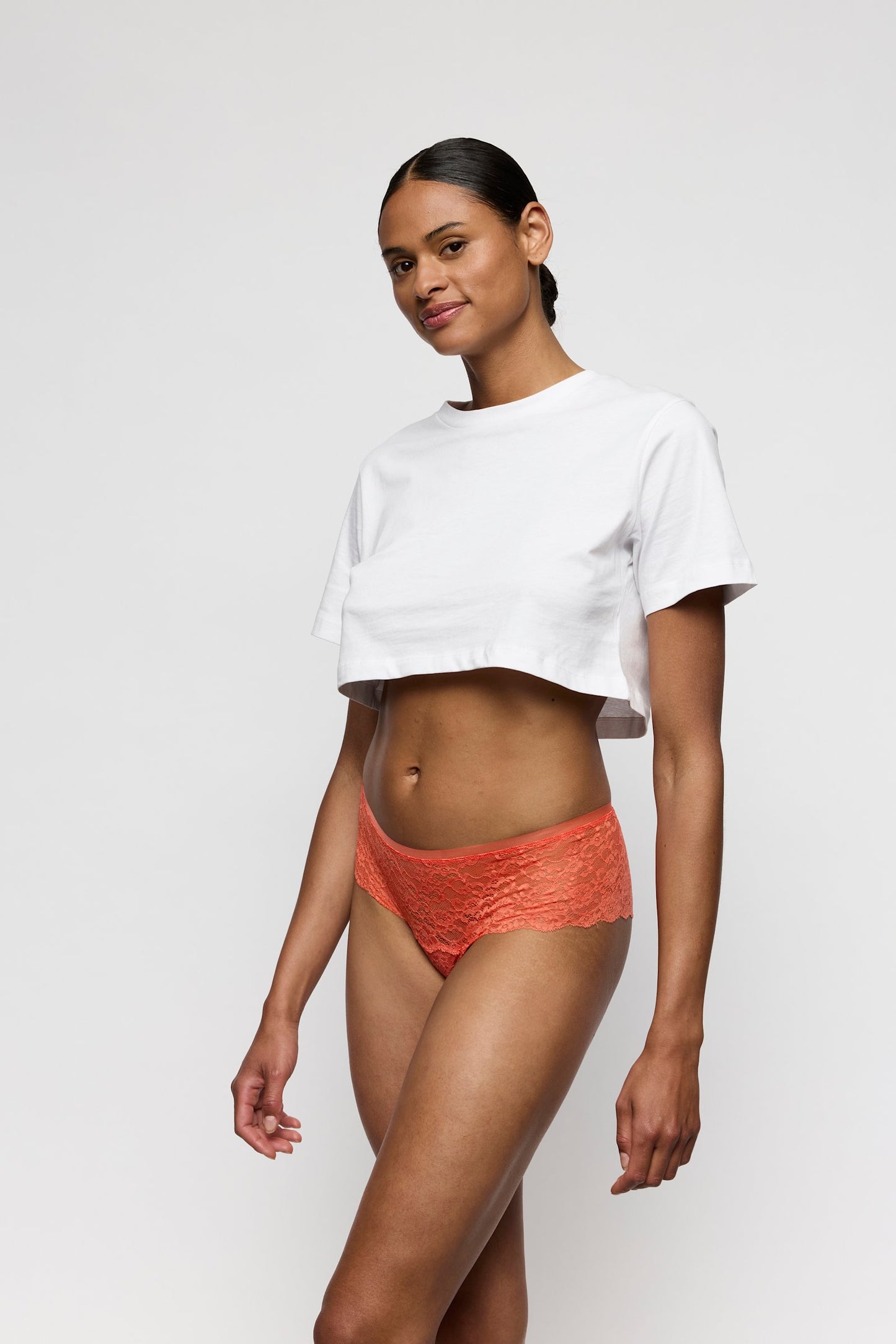 Marie Jo Color Studio Brief styled on model in Pamplemousse