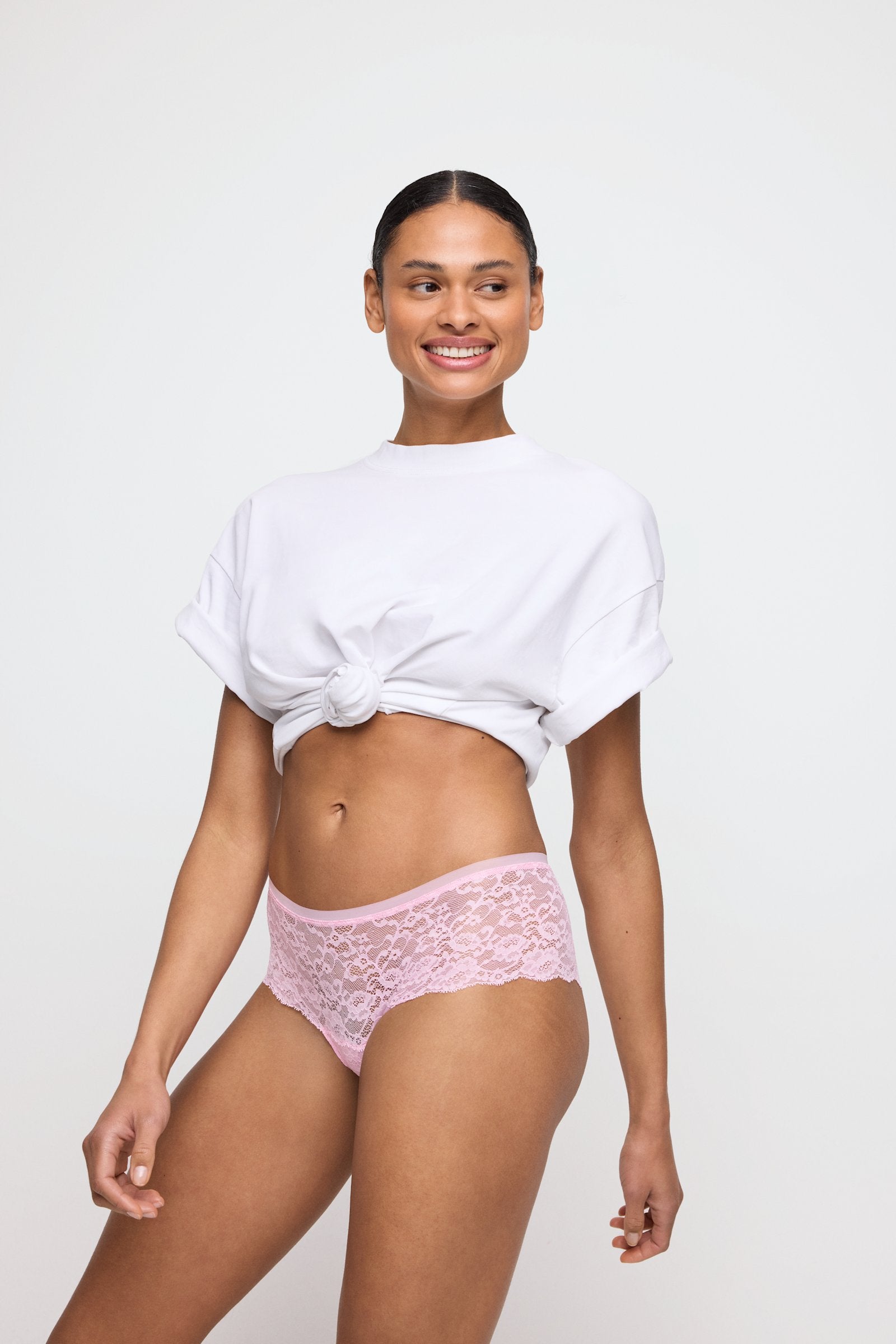 Marie Jo Color Studio Brief styled on model in Lily Rose