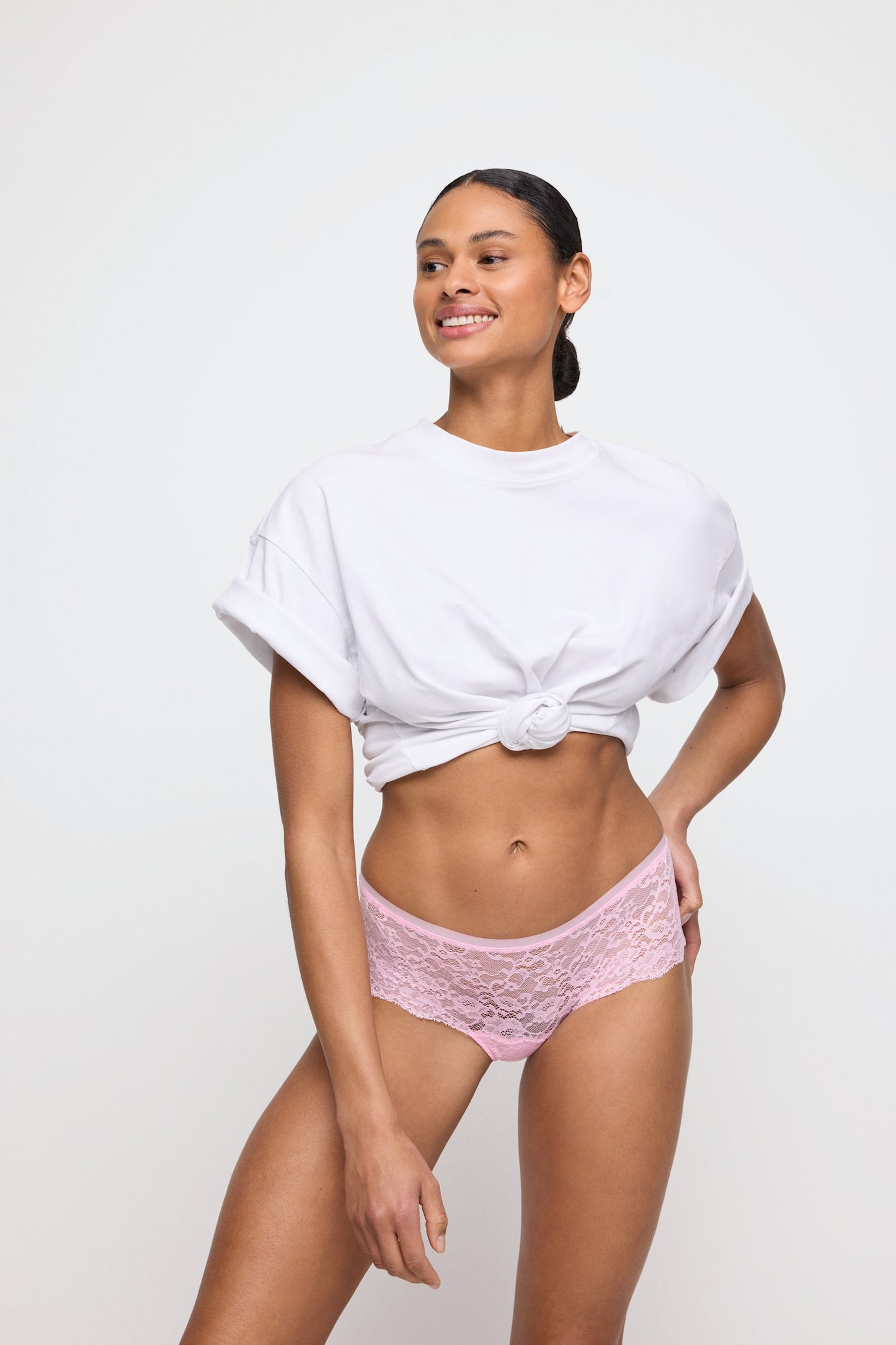 Marie Jo Color Studio Brief styled on model in Lily Rose